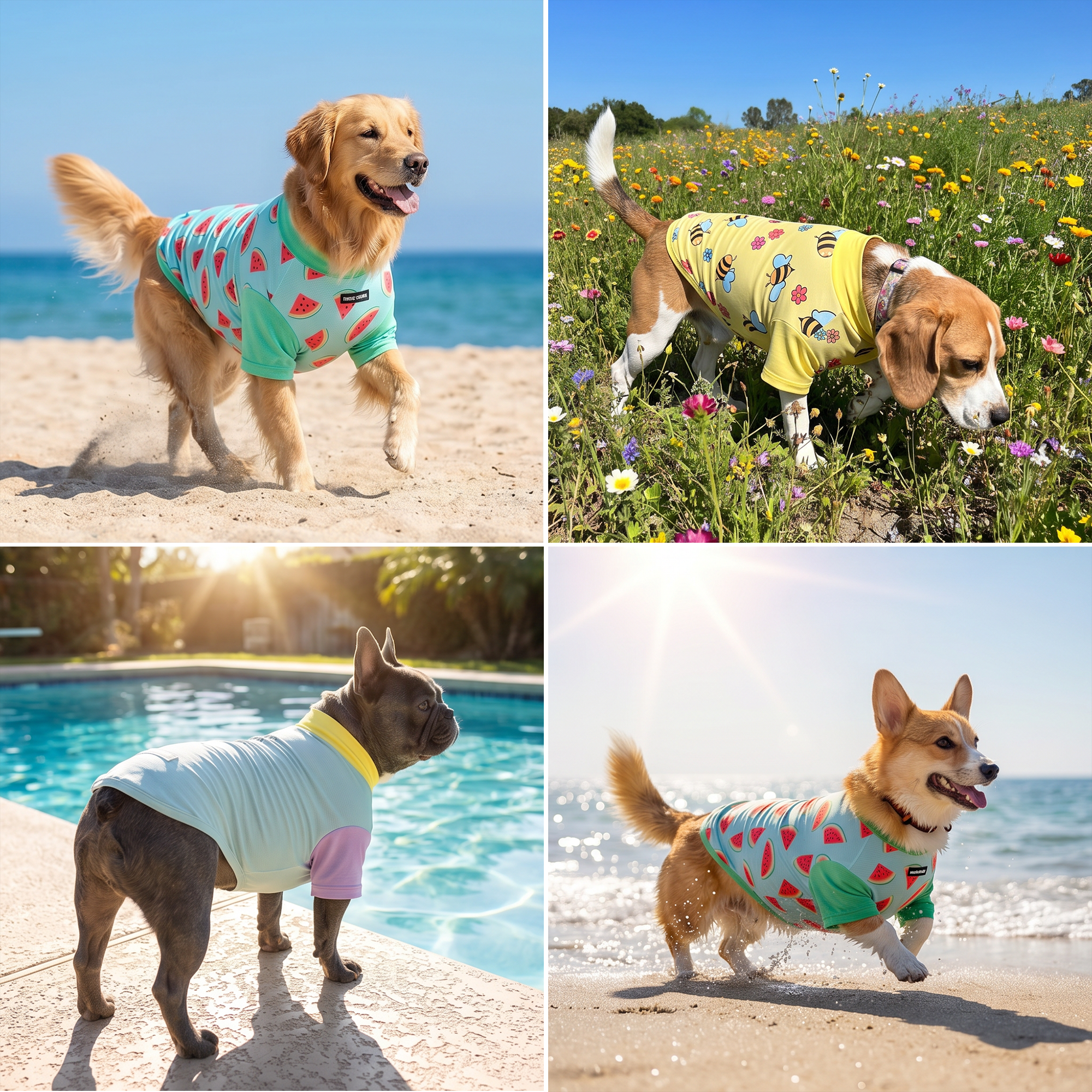 Sunblock Dog T-Shirt (3-pack) - Breeze. Bees. Watermelon - Image 9