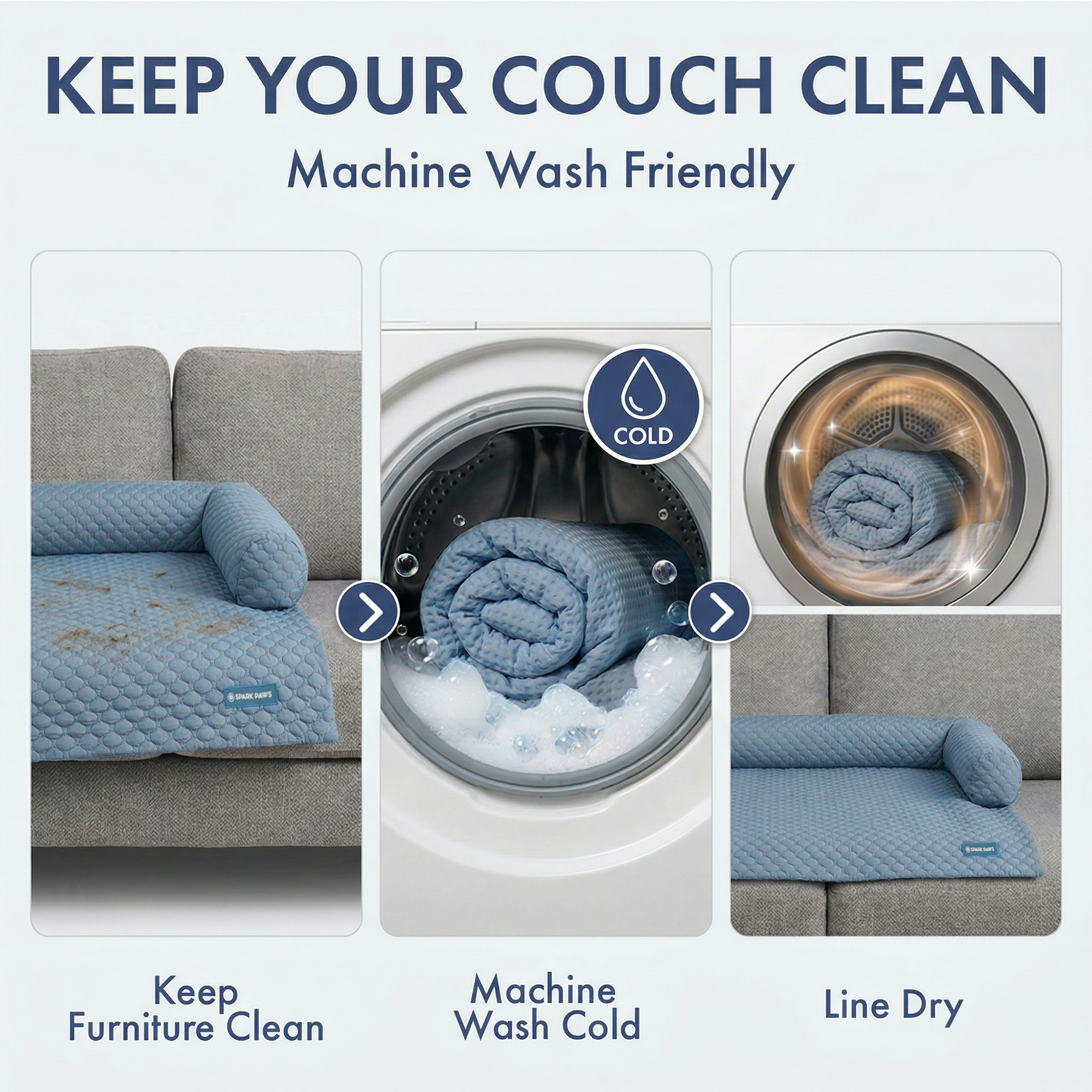 Frostcore™ Cooling Couch Cover Dog Bed - Ash Blue - Image 9