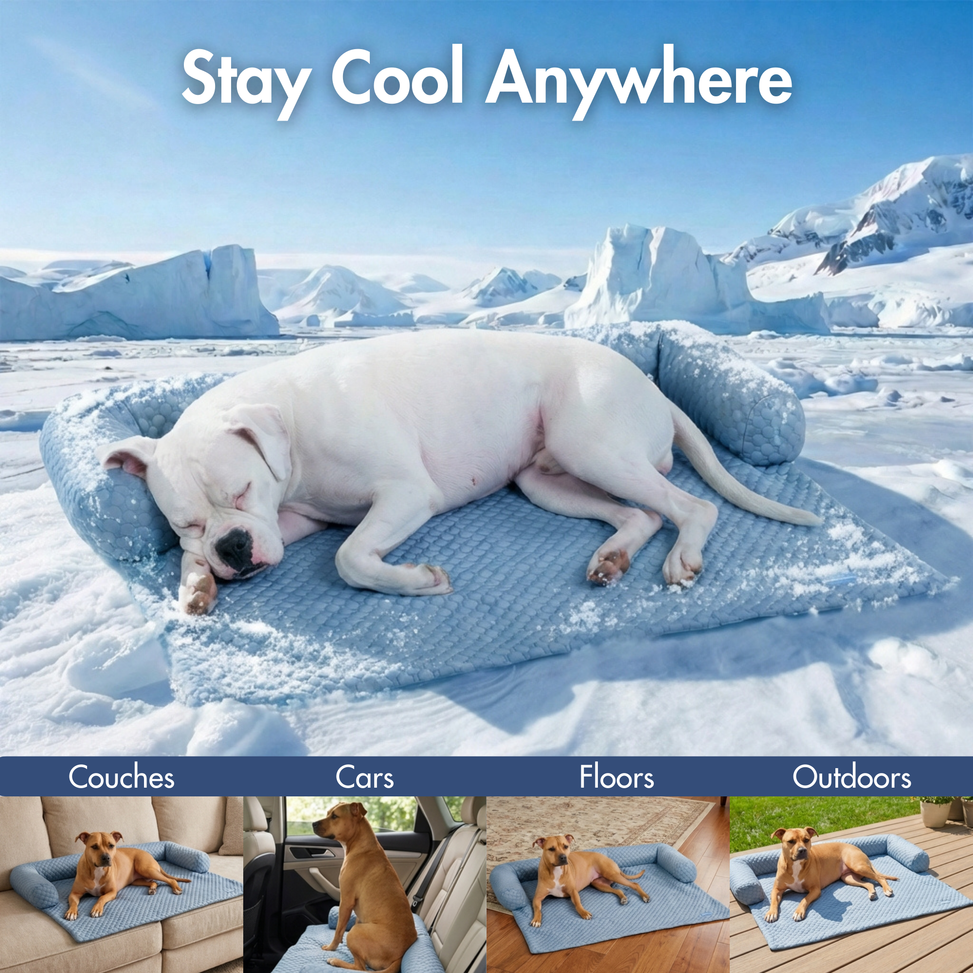 Frostcore™ Cooling Couch Cover Dog Bed - Ash Blue - Image 10
