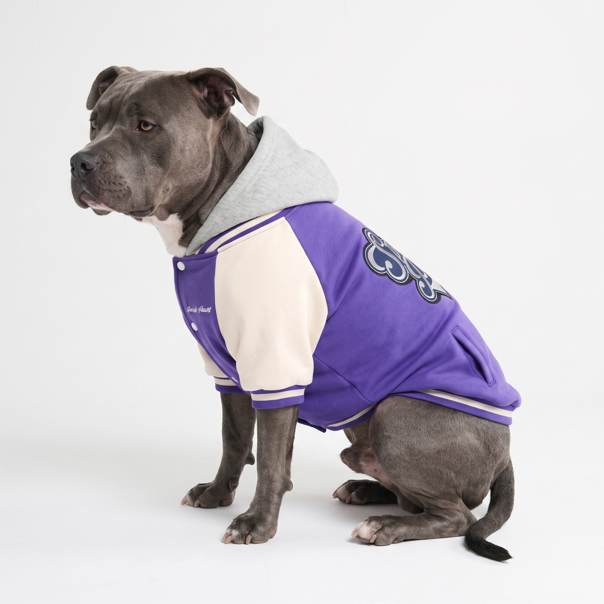 Dog Varsity Jacket - Purple - Image 7