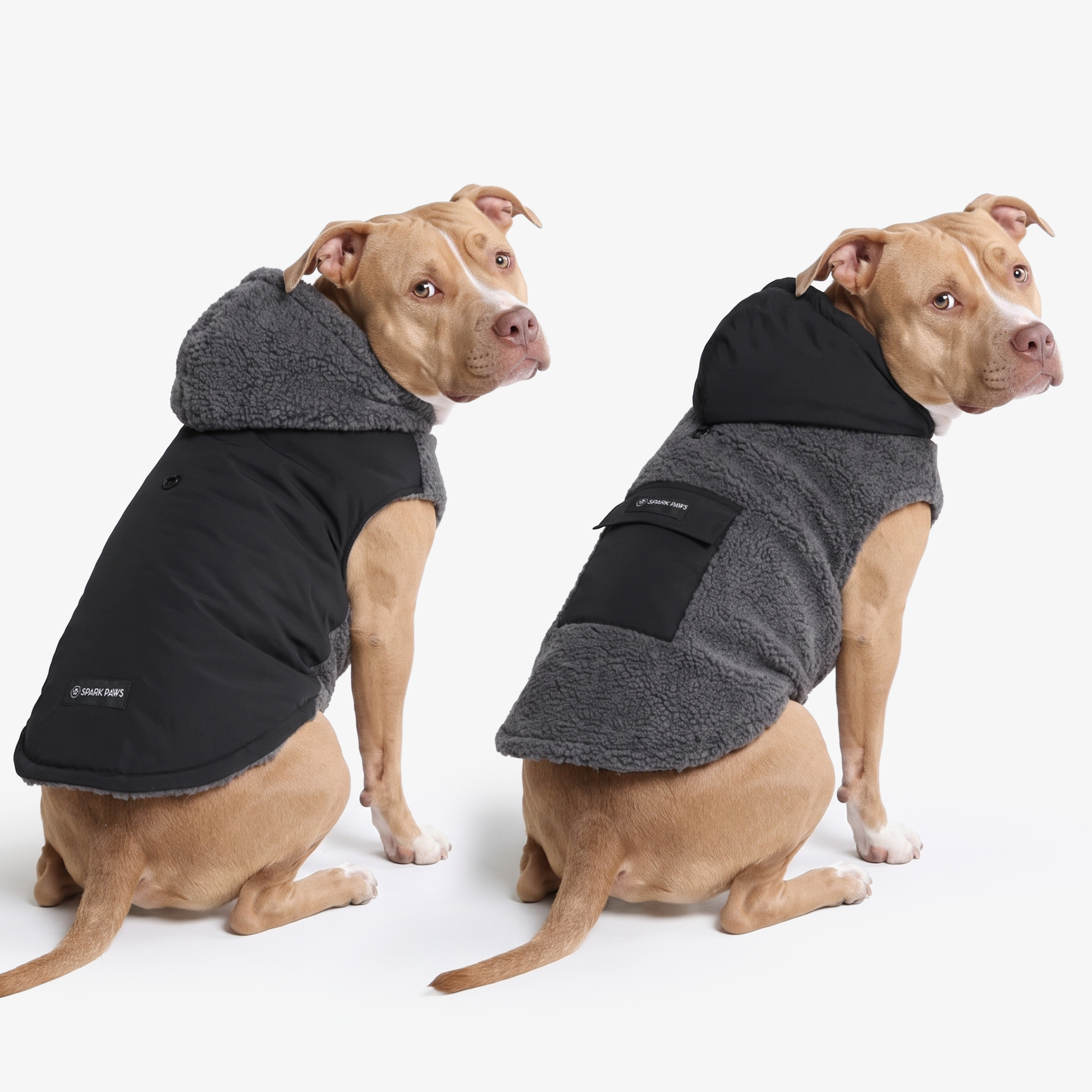 Reversible Sherpa Jacket - Grey and Black - Image 7