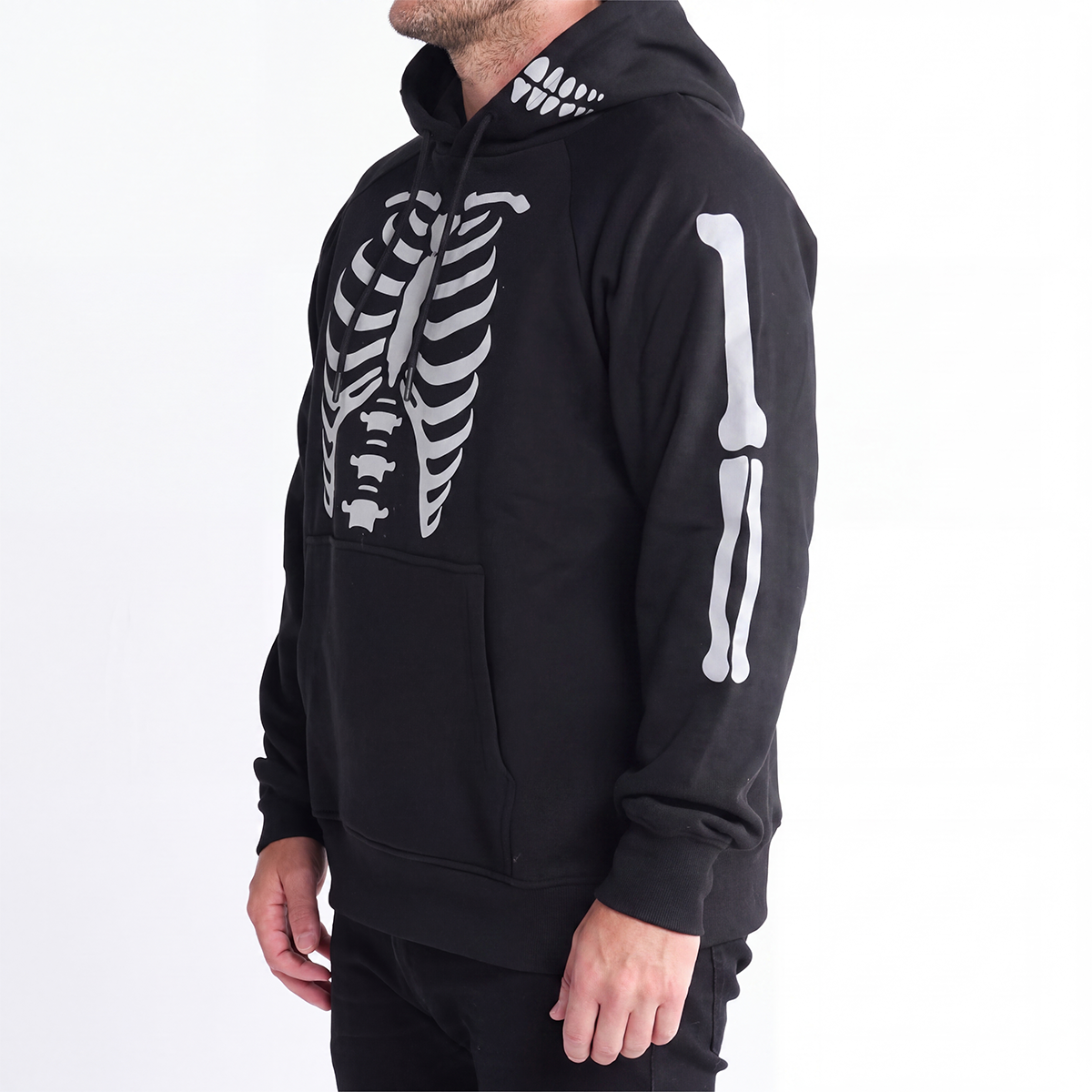 Halloween Human Hoodie - Reflective Skeleton - Image 6