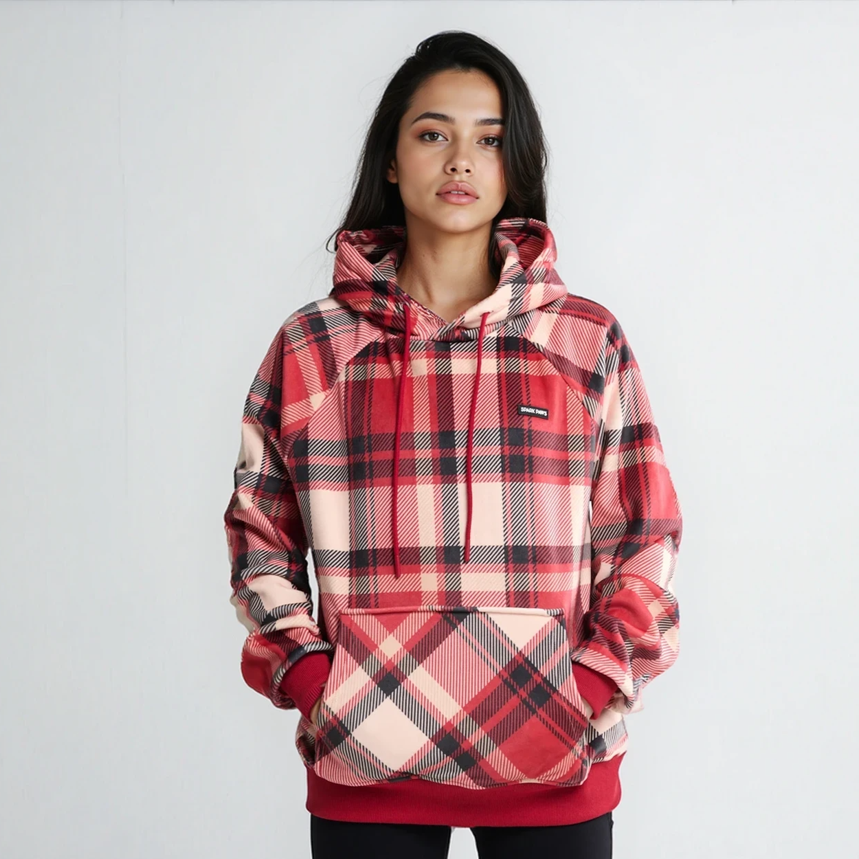 Red Plaid Human Hoodie - Image 2