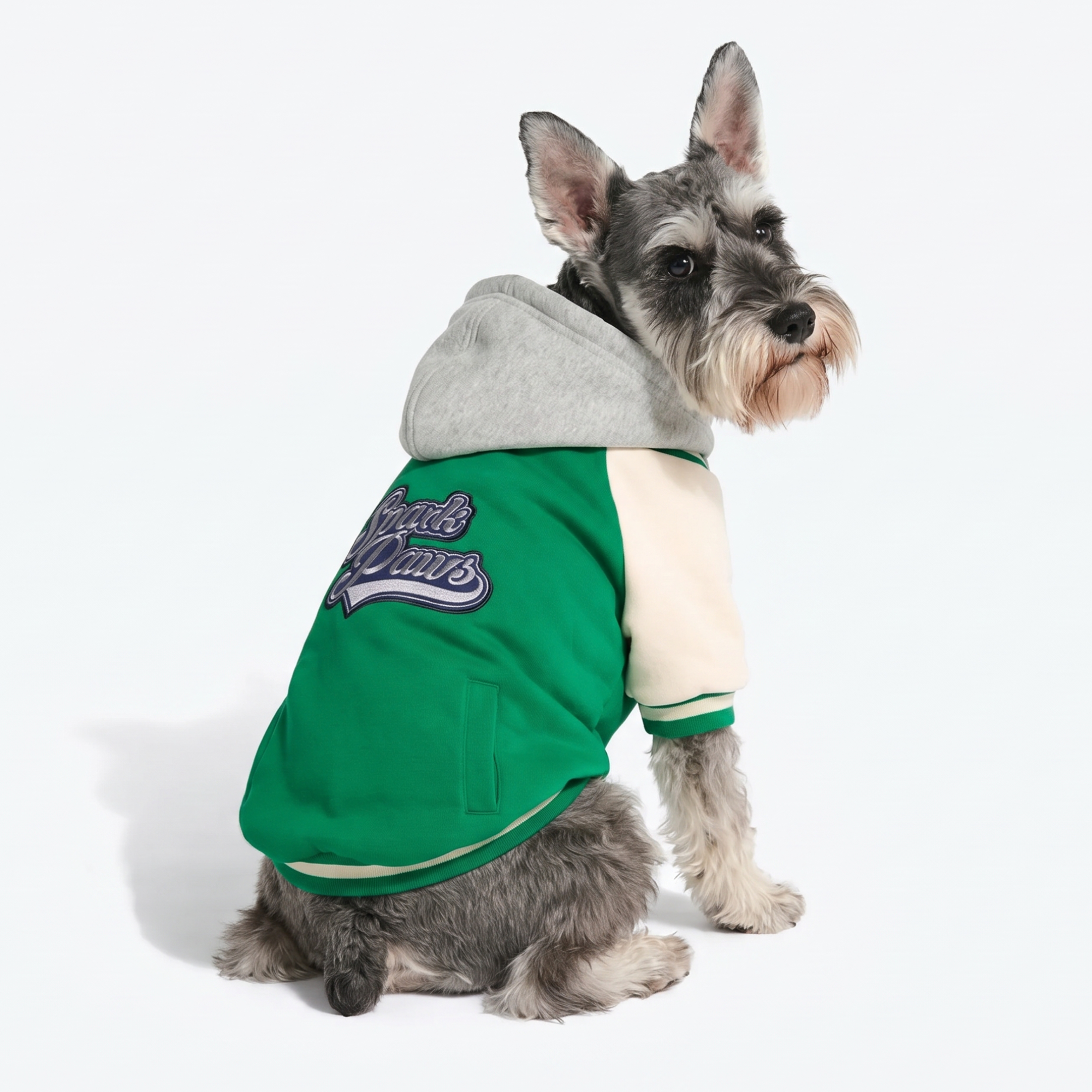 Dog Varsity Jacket - Green - Image 3