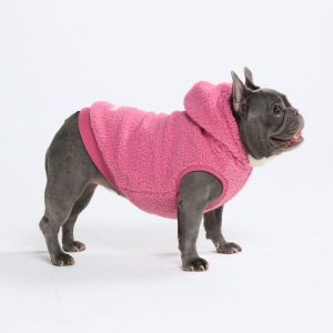 Teddy Sherpa Dog Jacket - Dark Pink