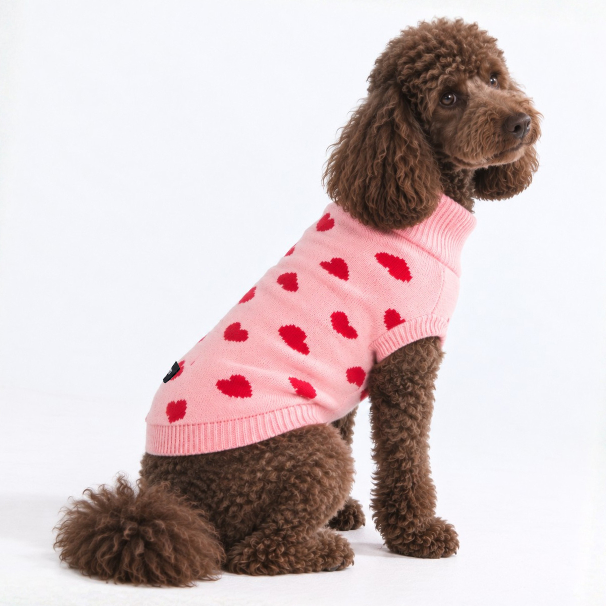 Hearts Knit Dog Sweater - Image 6