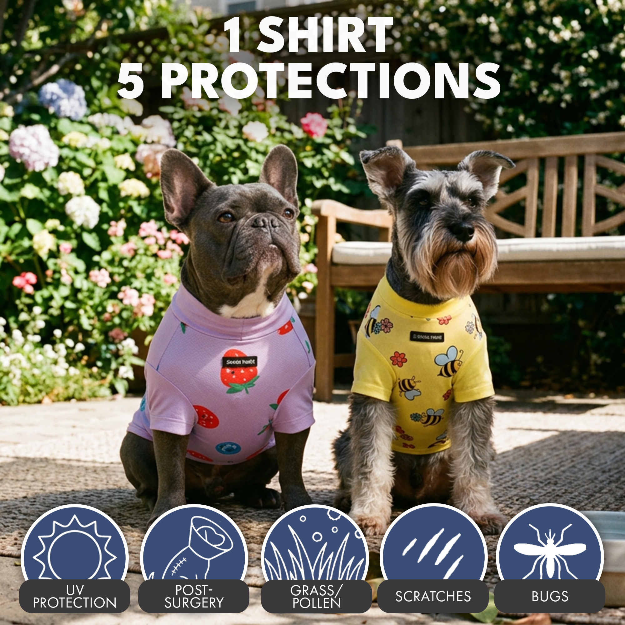 Sunblock Dog T-Shirt (2-pack) - Bees Berries - Image 6