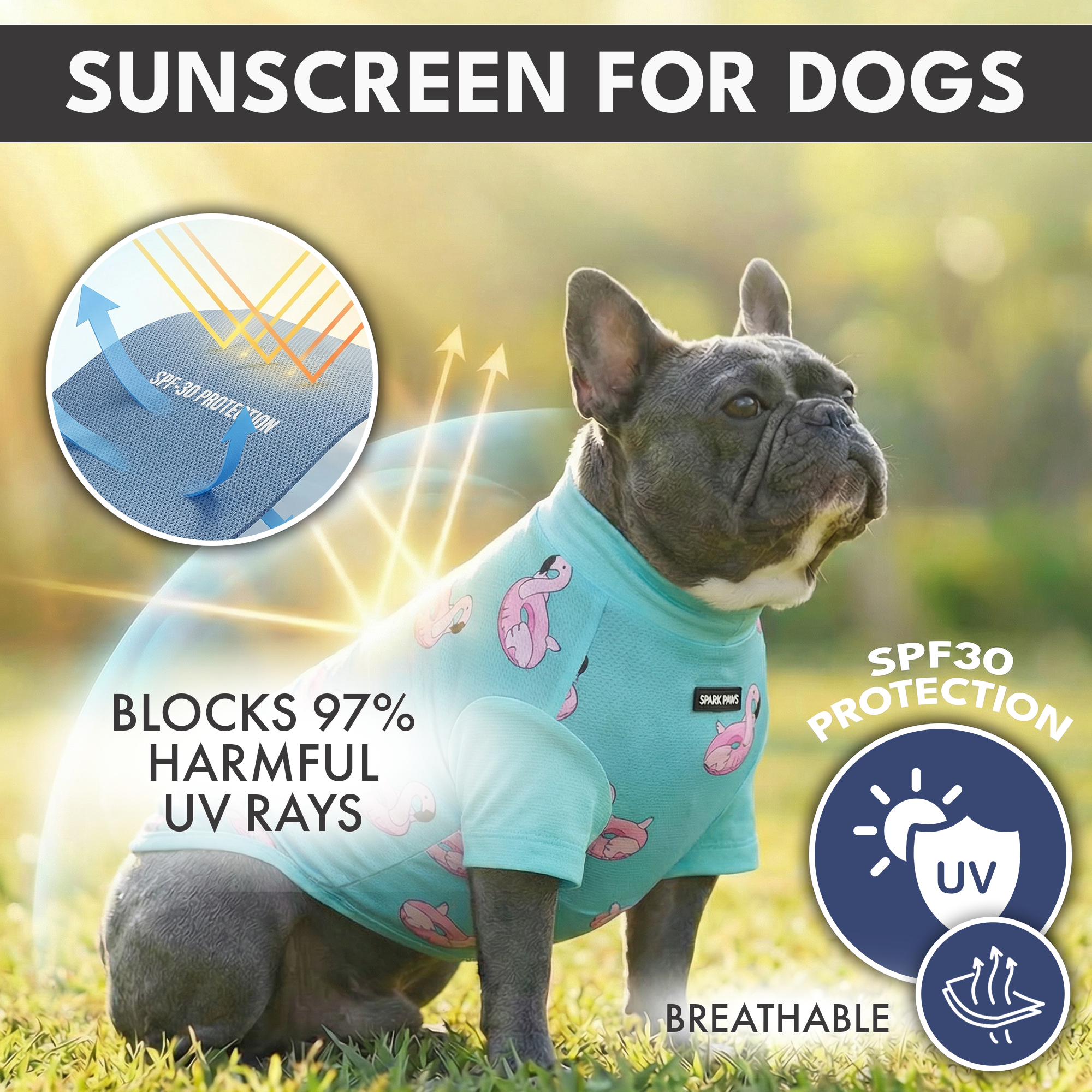 Sunblock Dog T-Shirt (2-pack) - Bees Flamingo - Image 5