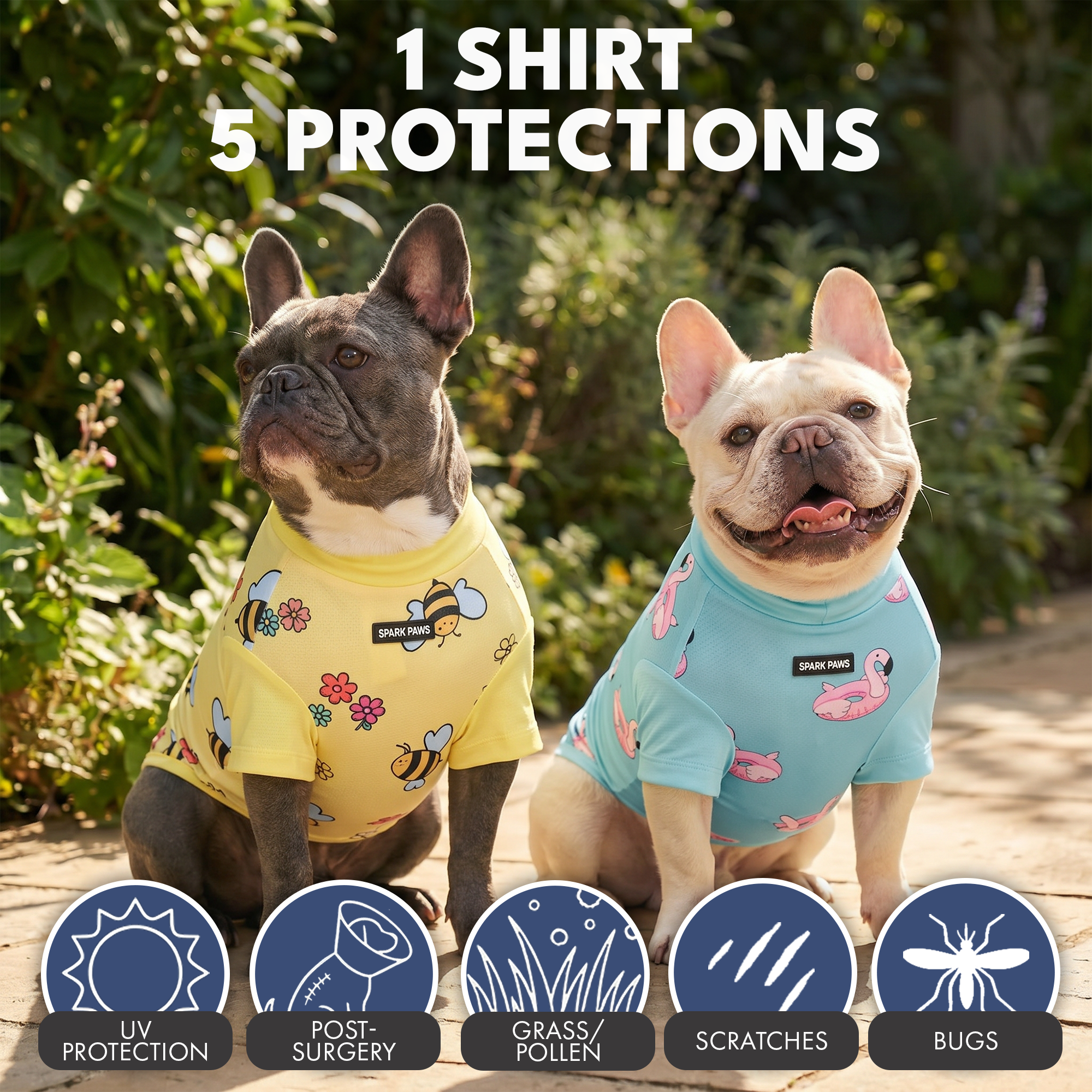 Sunblock Dog T-Shirt (2-pack) - Bees Flamingo - Image 6