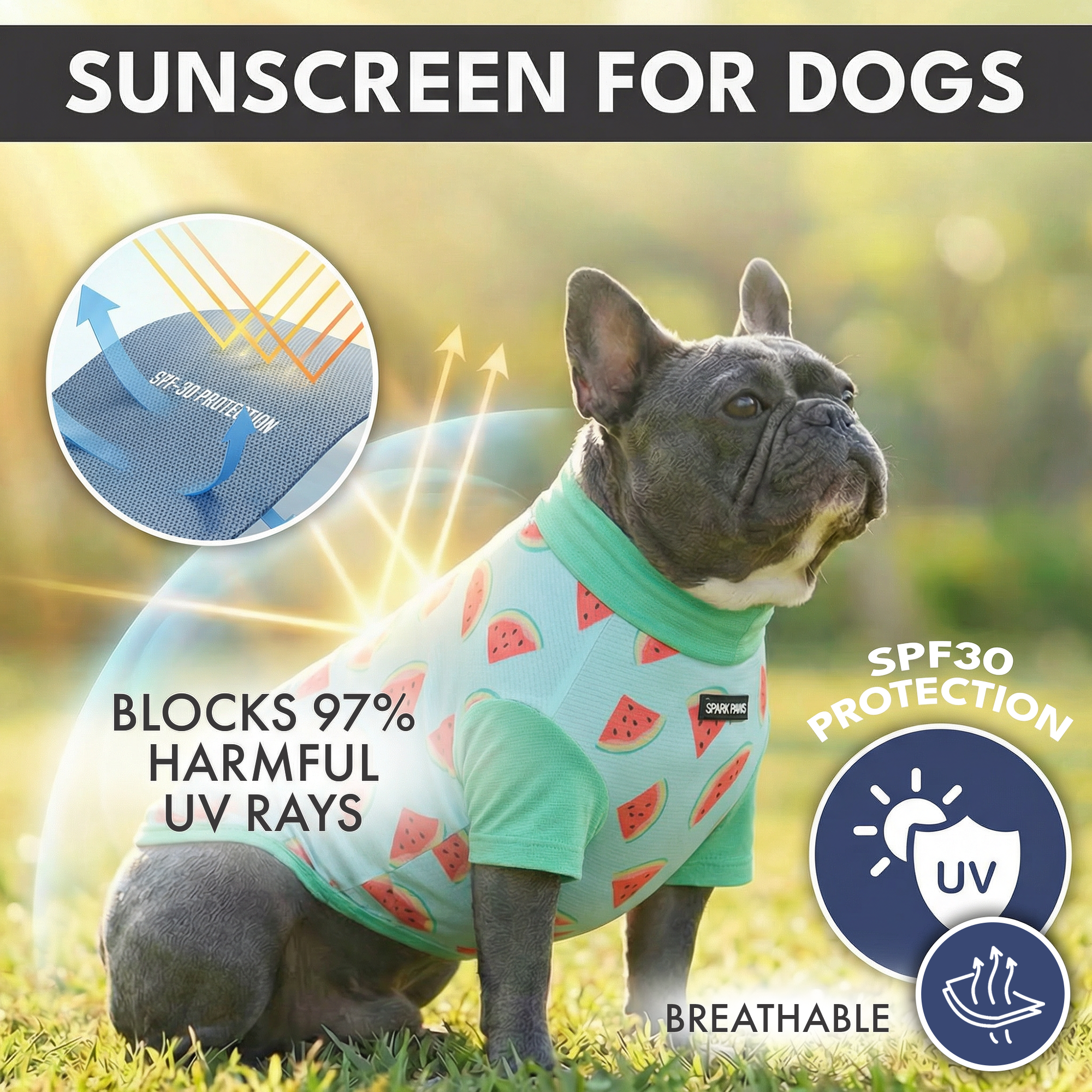 Sunblock Dog T-Shirt (2-pack) - Bees Watermelon - Image 5