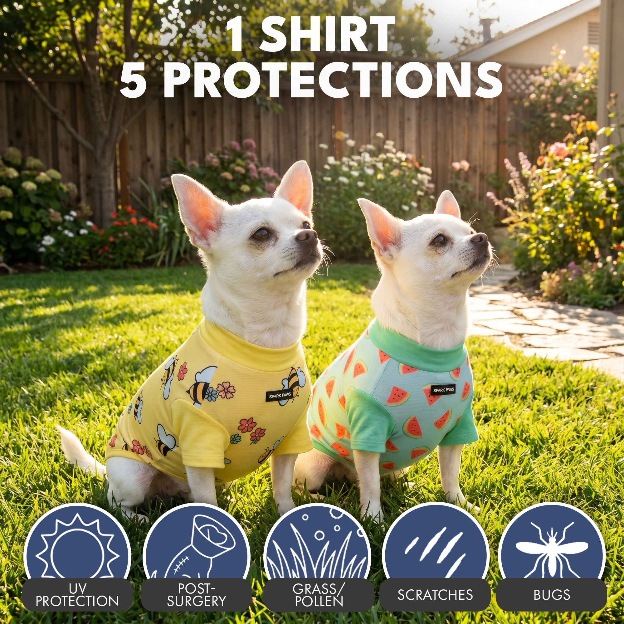 Sunblock Dog T-Shirt (2-pack) - Bees Watermelon - Image 6