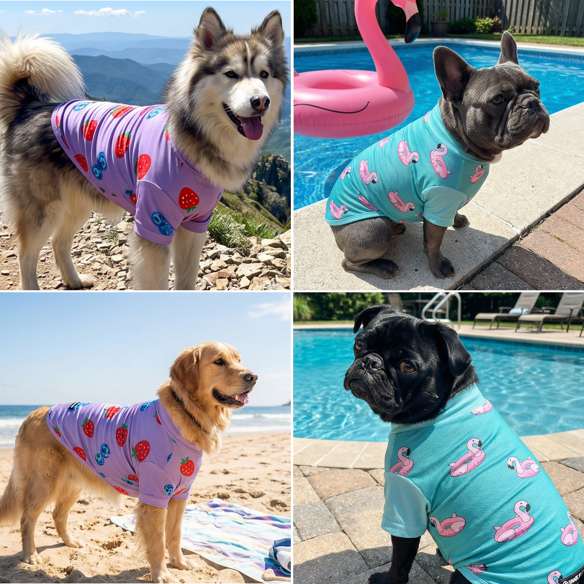 Sunblock Dog T-Shirt (2-pack) - Berries Flamingo - Image 8