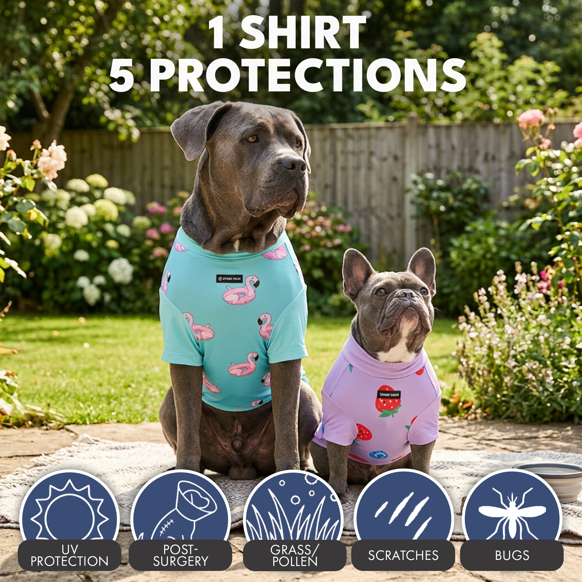 Sunblock Dog T-Shirt (2-pack) - Berries Flamingo - Image 7