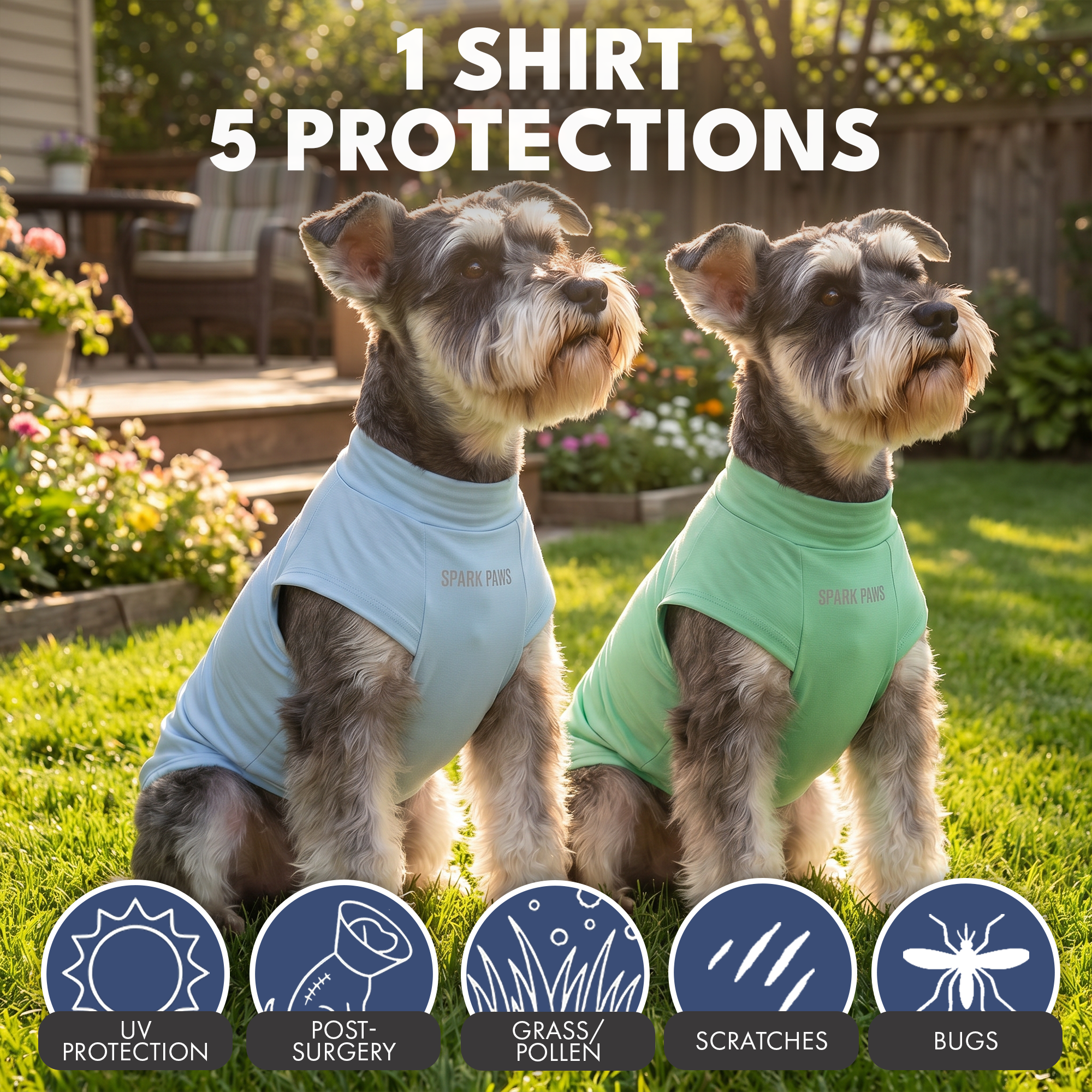 Sunblock Dog T-Shirt (2-pack) - Blue Mint - Image 6