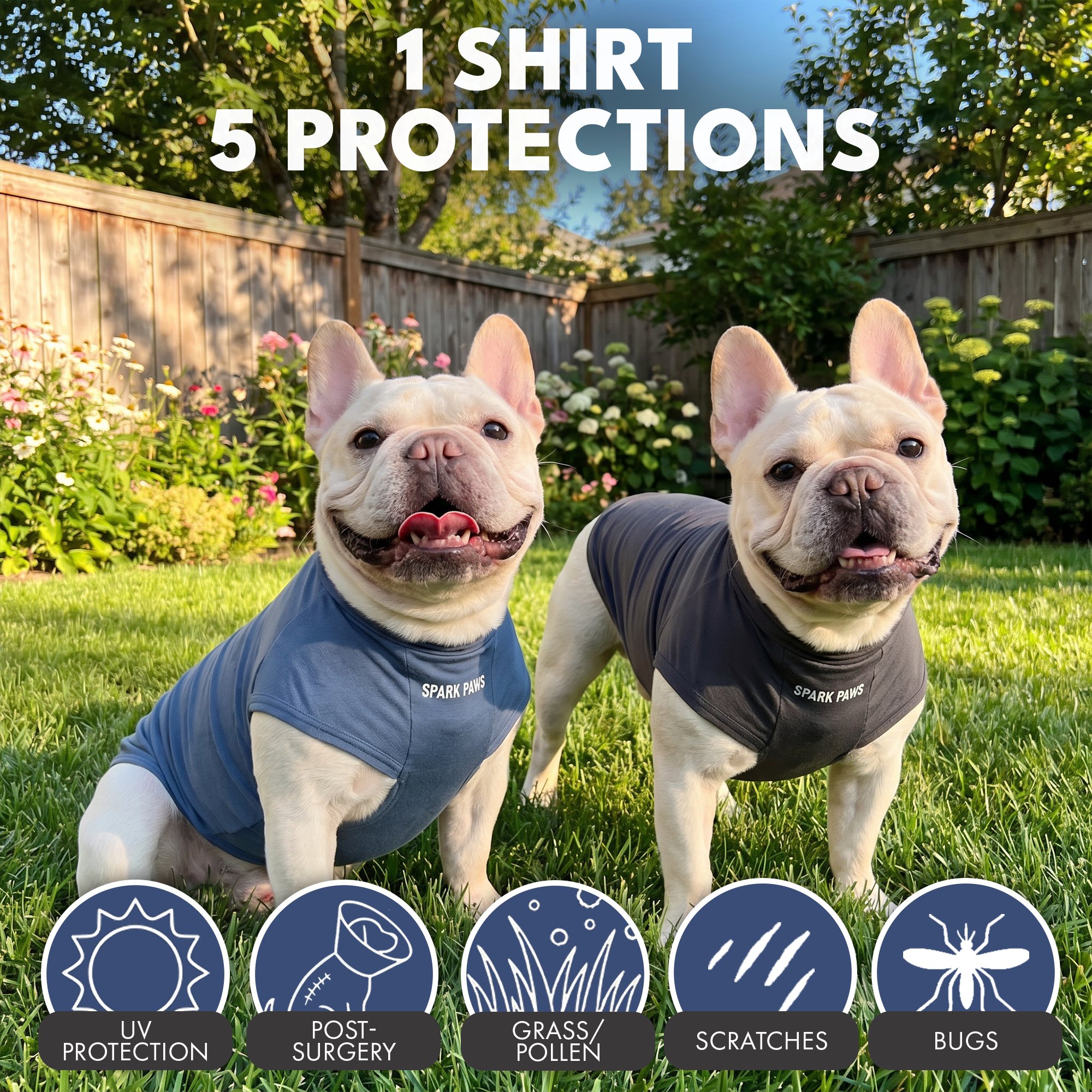 Sunblock Dog T-Shirt (2-pack) - Dark Grey Navy Blue - Image 6