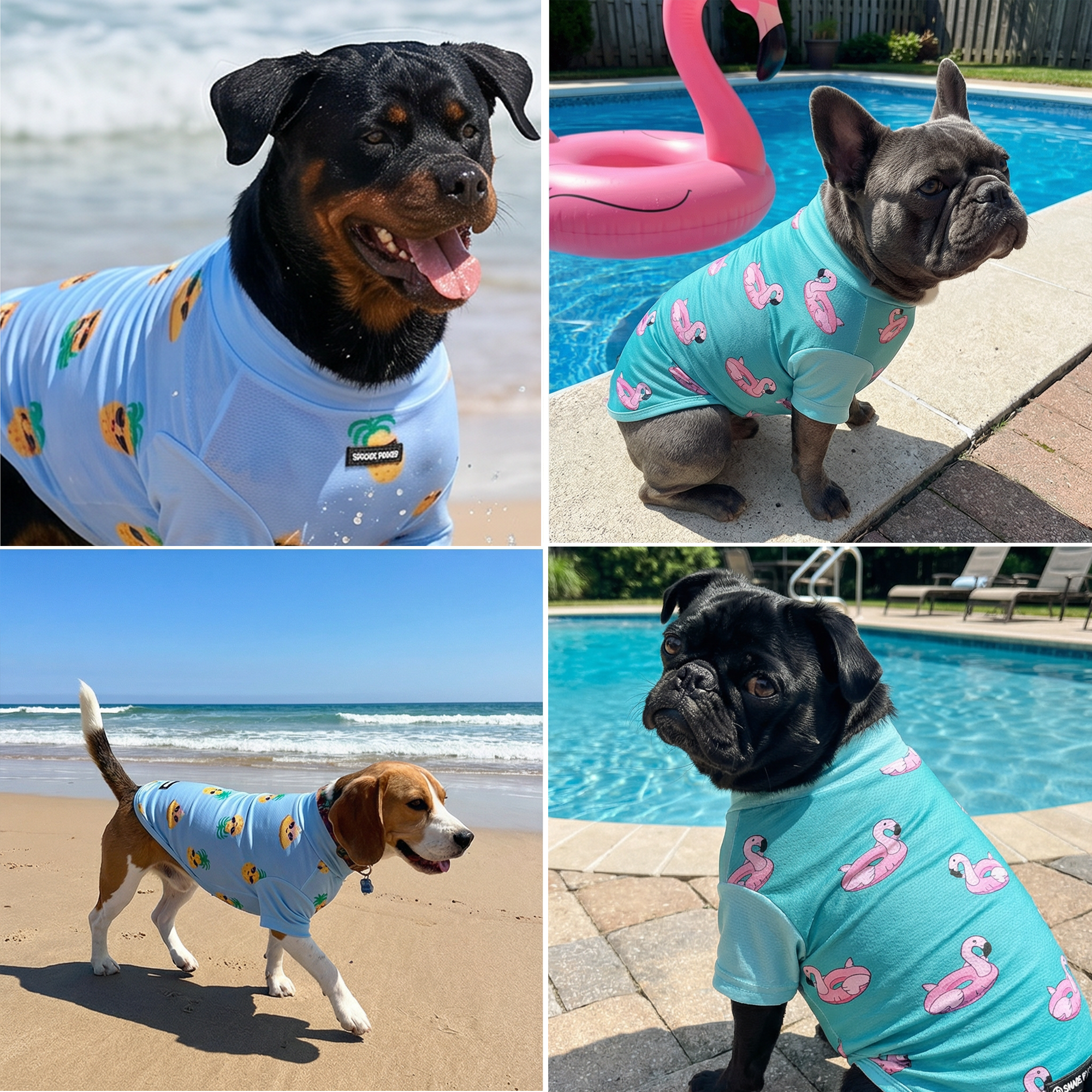 Sunblock Dog T-Shirt (2-pack) - Flamingo Pineapple - Image 8