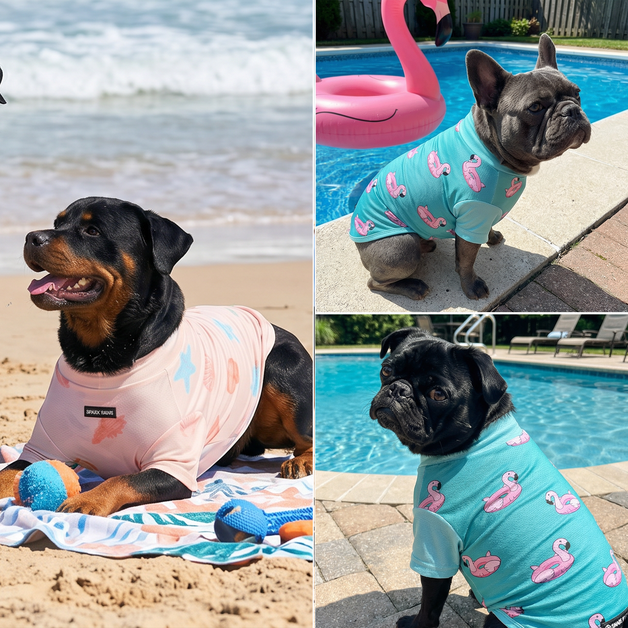 Sunblock Dog T-Shirt (2-pack) - Flamingo Seashell - Image 8