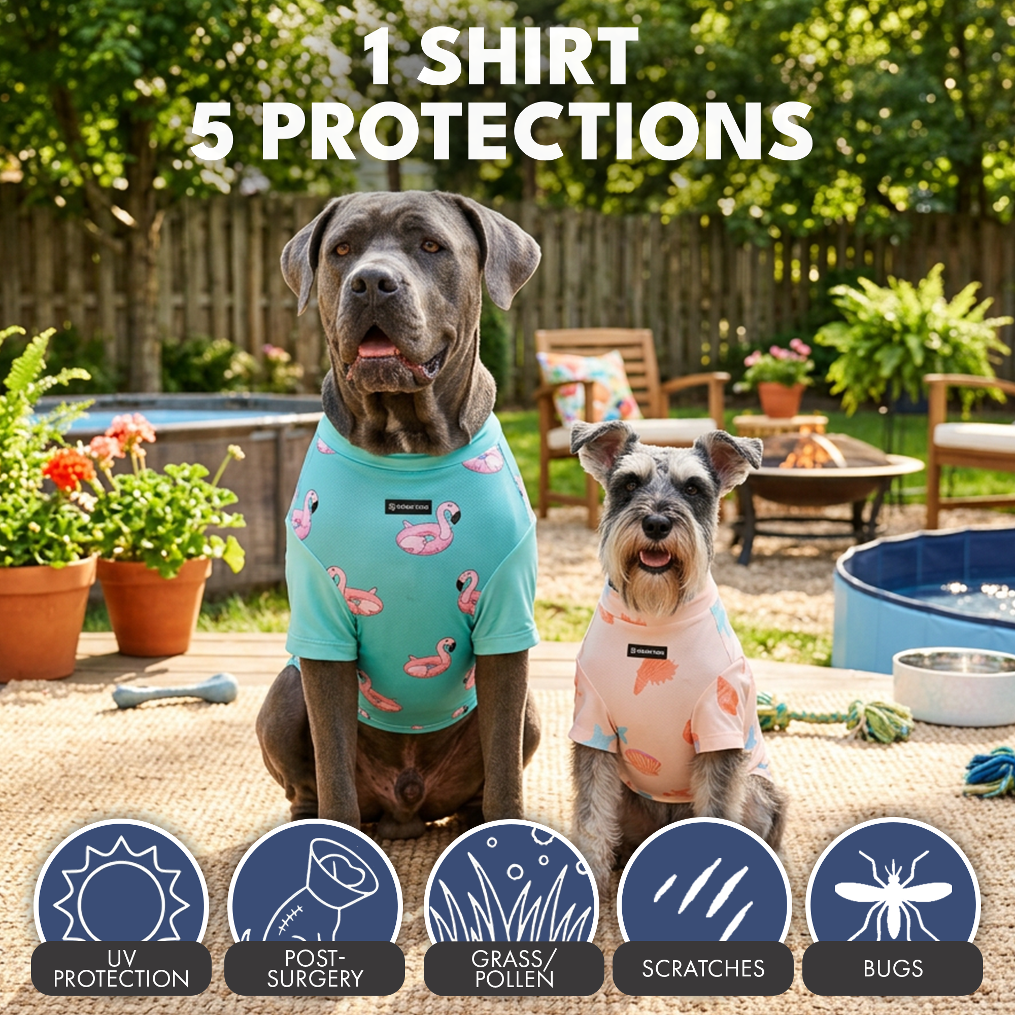 Sunblock Dog T-Shirt (2-pack) - Flamingo Seashell - Image 6