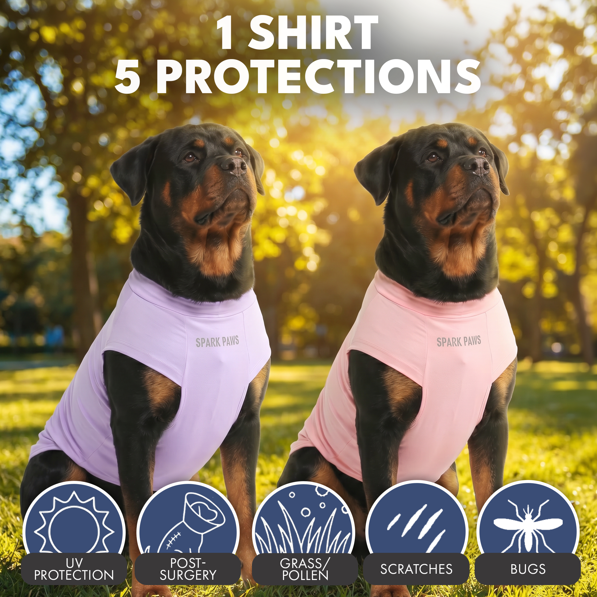 Sunblock Dog T-Shirt (2-pack) - Pink Purple - Image 6