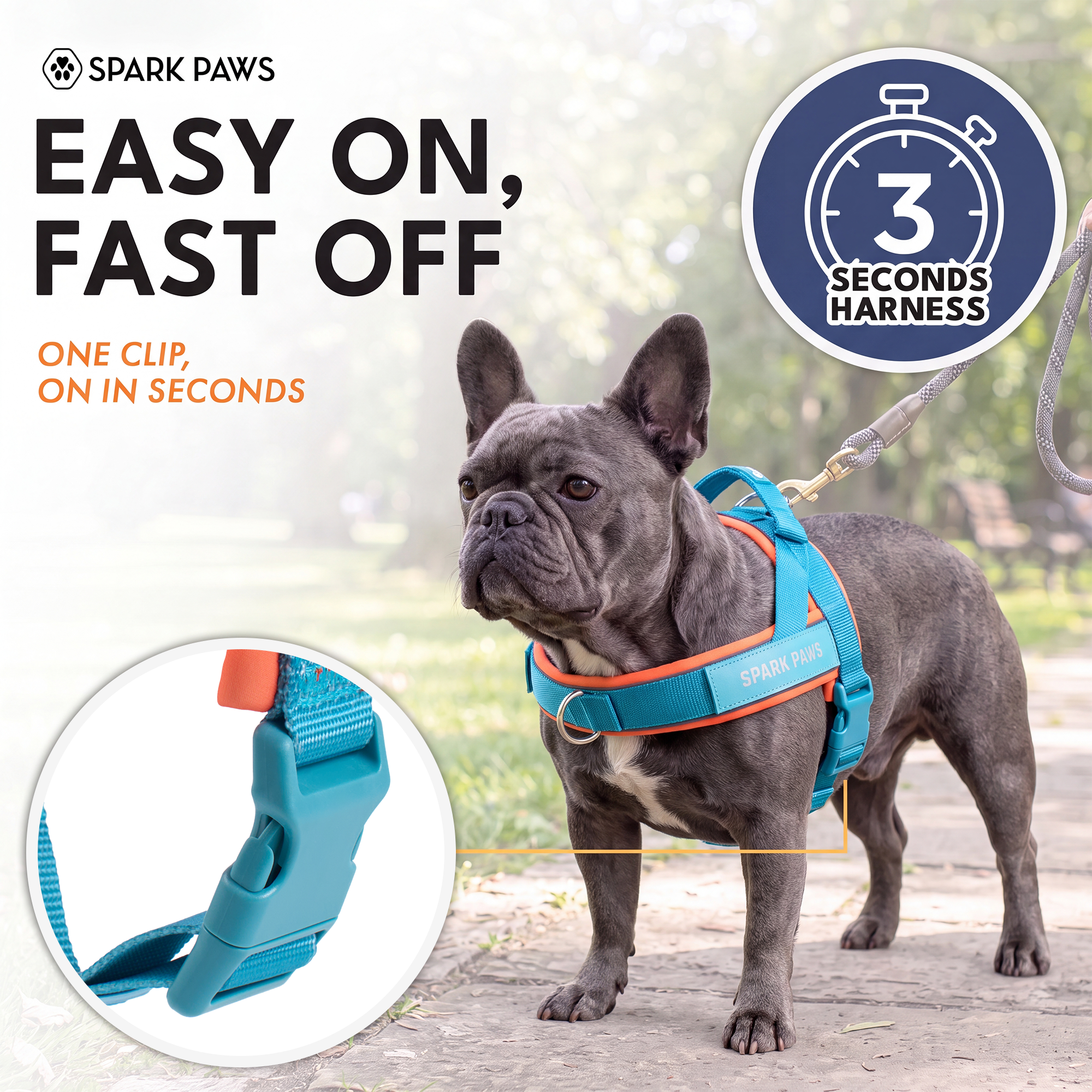 Grab & Go Harness - Teal & Apricot - Image 8