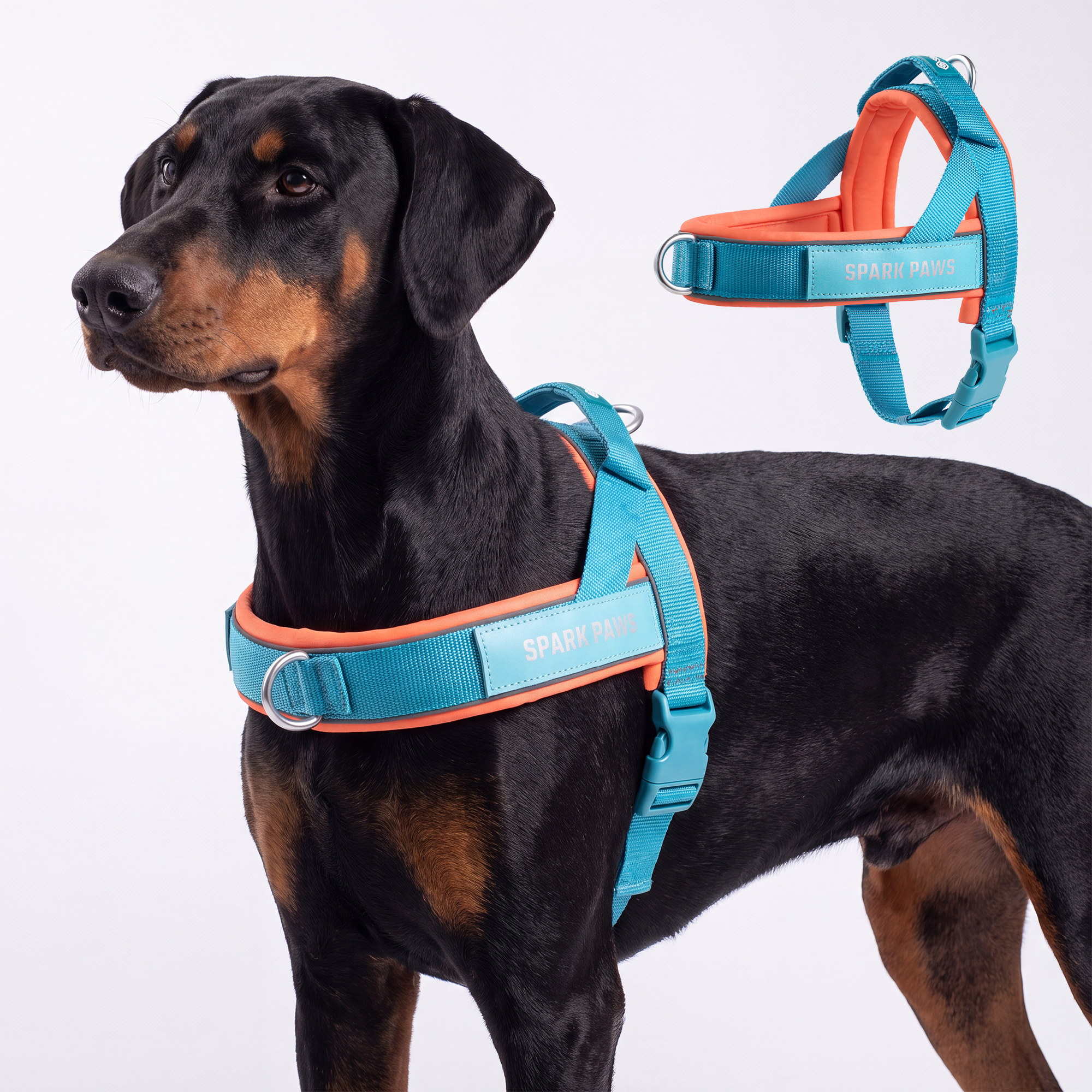 Grab & Go Harness - Teal & Apricot - Image 2