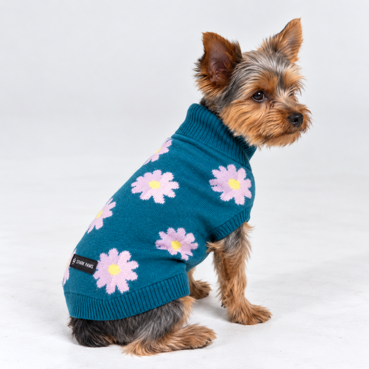 Flower Knit Dog Sweater - Image 2