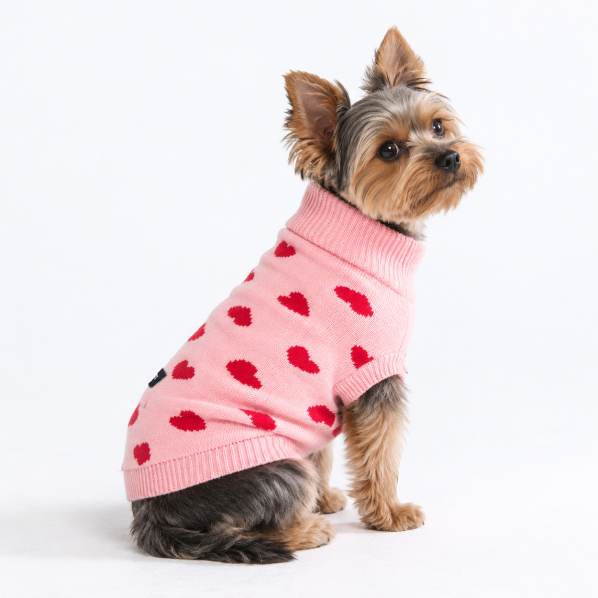 Hearts Knit Dog Sweater - Image 2