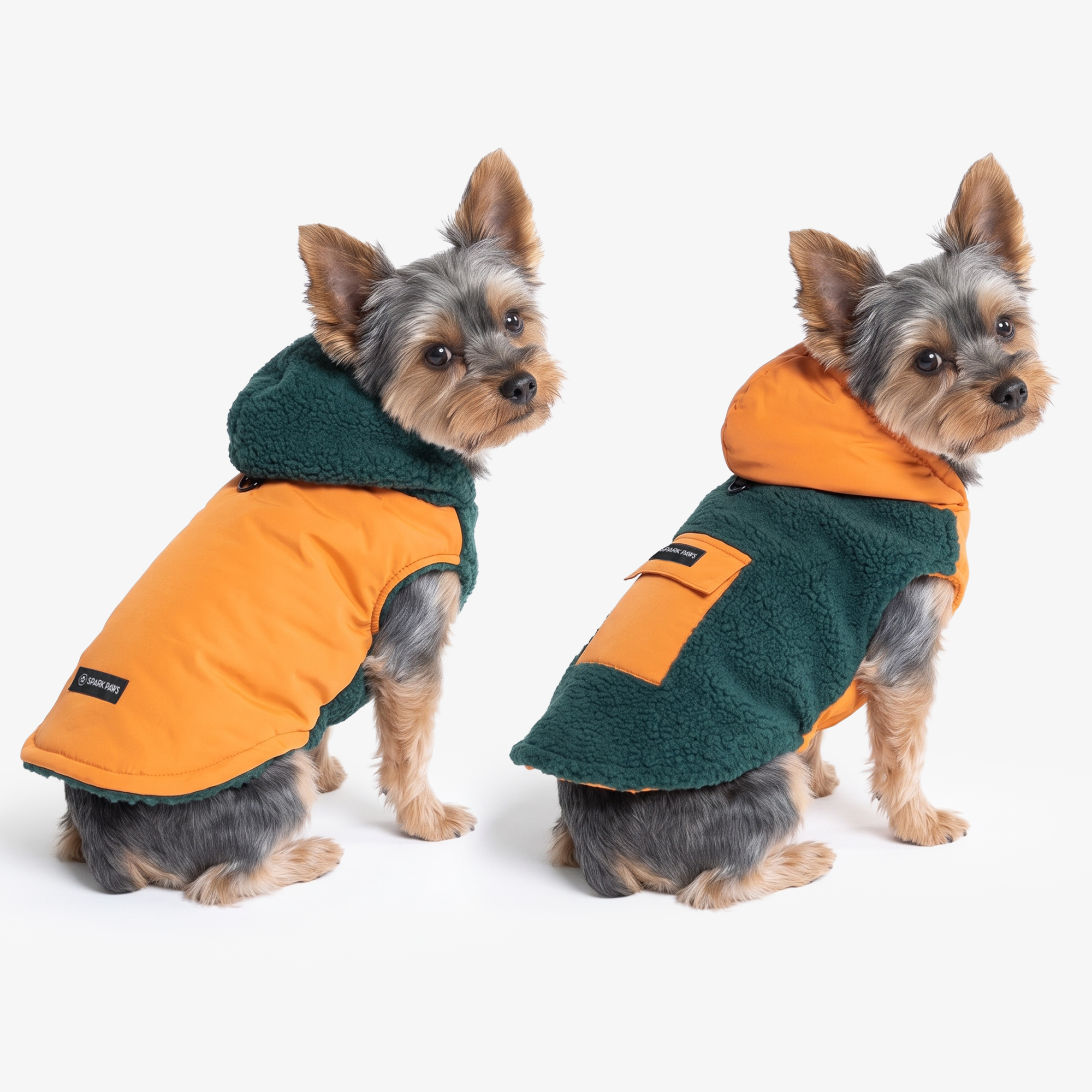 Reversible Jacket - Green and Orange - Image 2