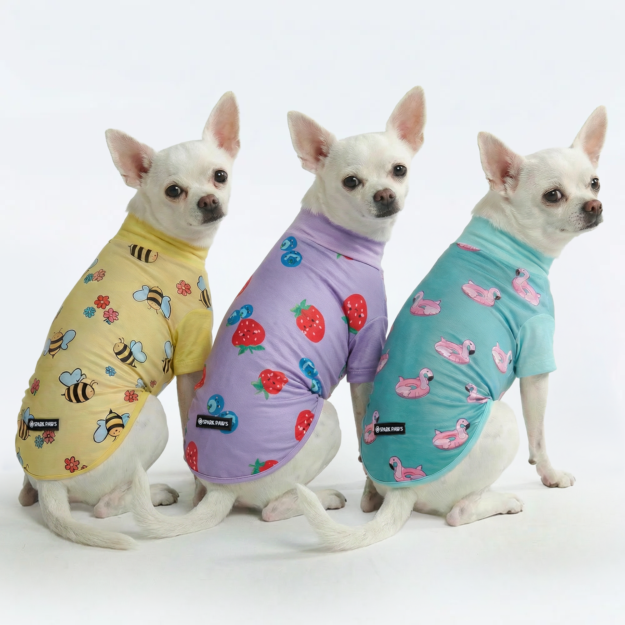 Sunblock Dog T-Shirt (3-pack) - Bees. Flamingo. Berries - Image 2