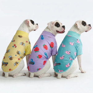 Sunblock Dog T-Shirt (3-pack) - Bees. Flamingo. Berries