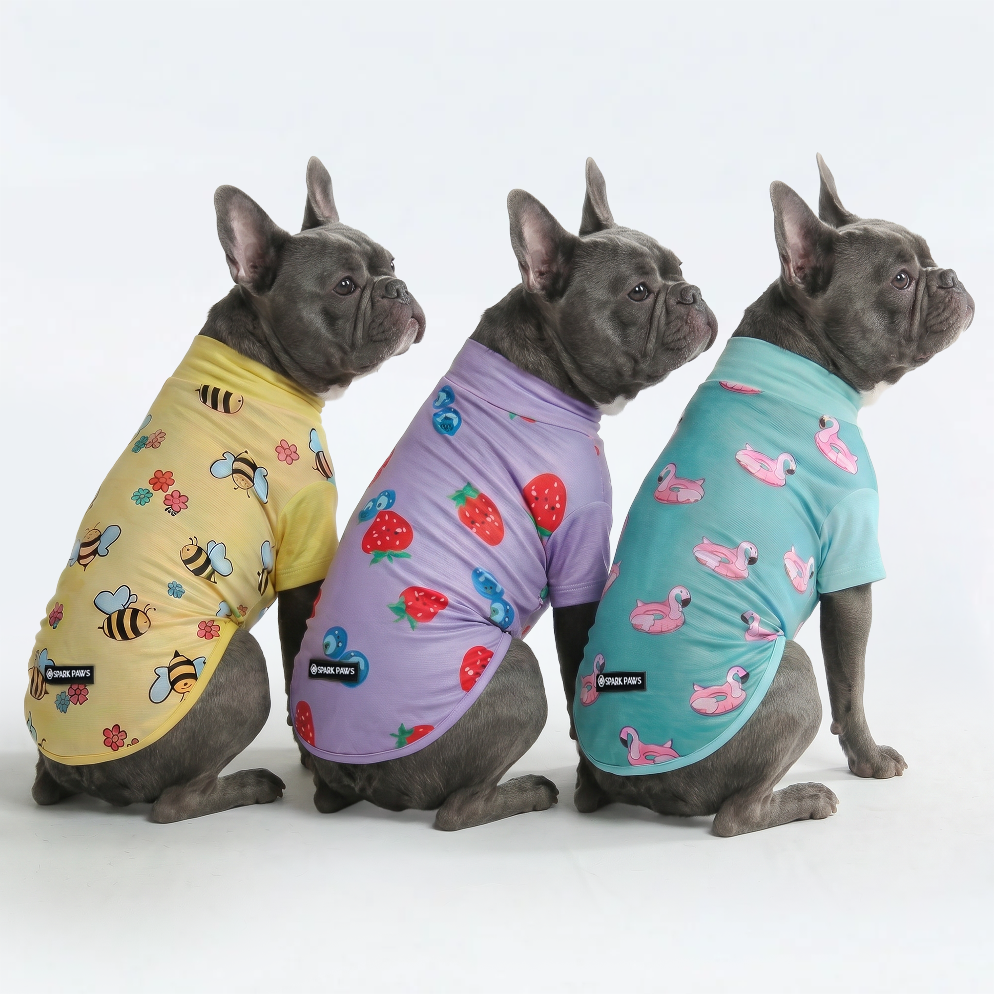 Sunblock Dog T-Shirt (3-pack) - Bees. Flamingo. Berries - Image 3