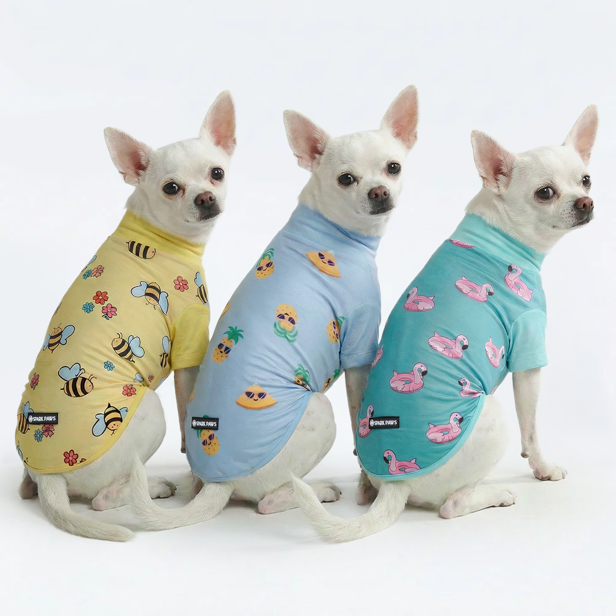 Sunblock Dog T-Shirt (3-pack) - Bees. Flamingo. Pineapple - Image 2