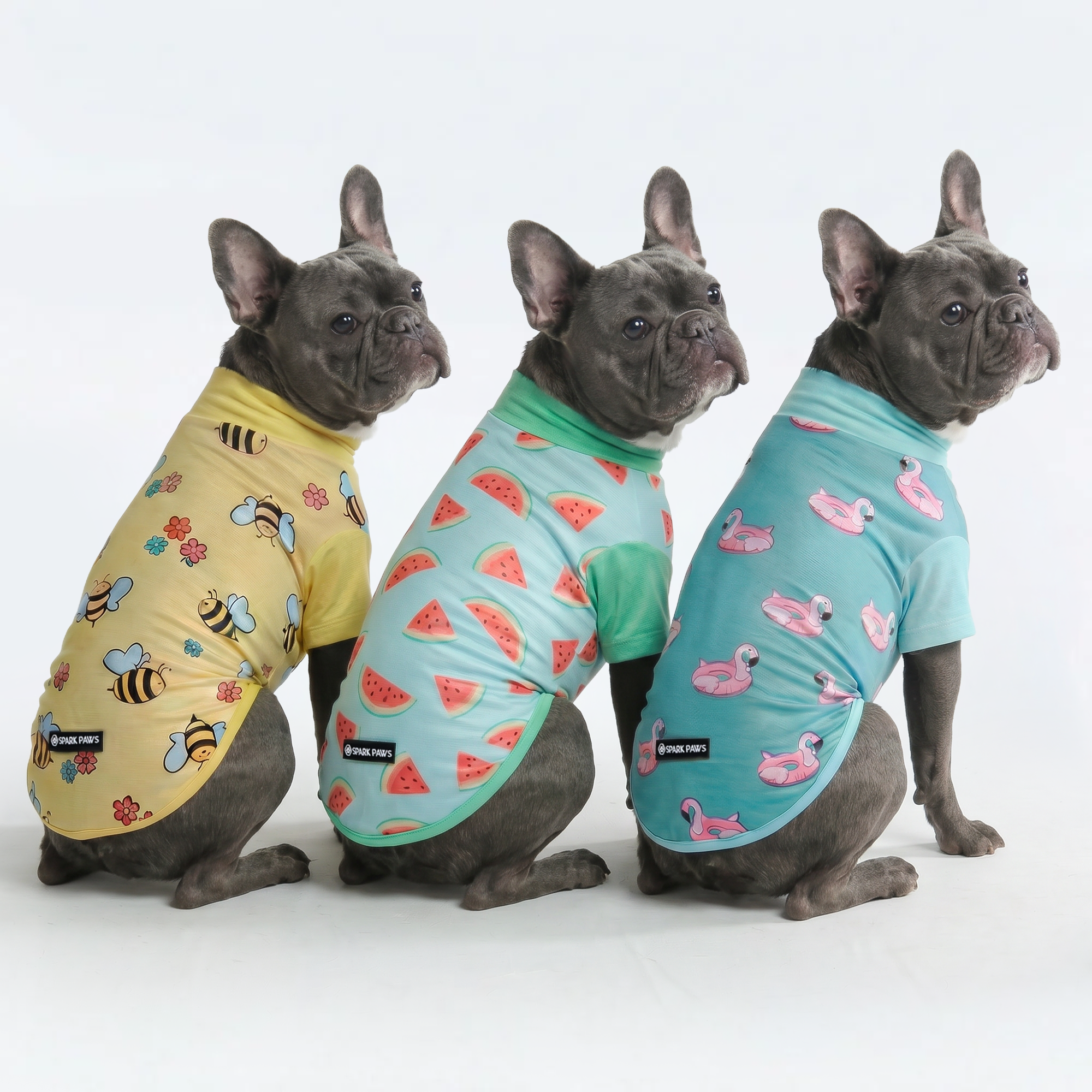 Sunblock Dog T-Shirt (3-pack) - Bees. Flamingo. Watermelon - Image 2