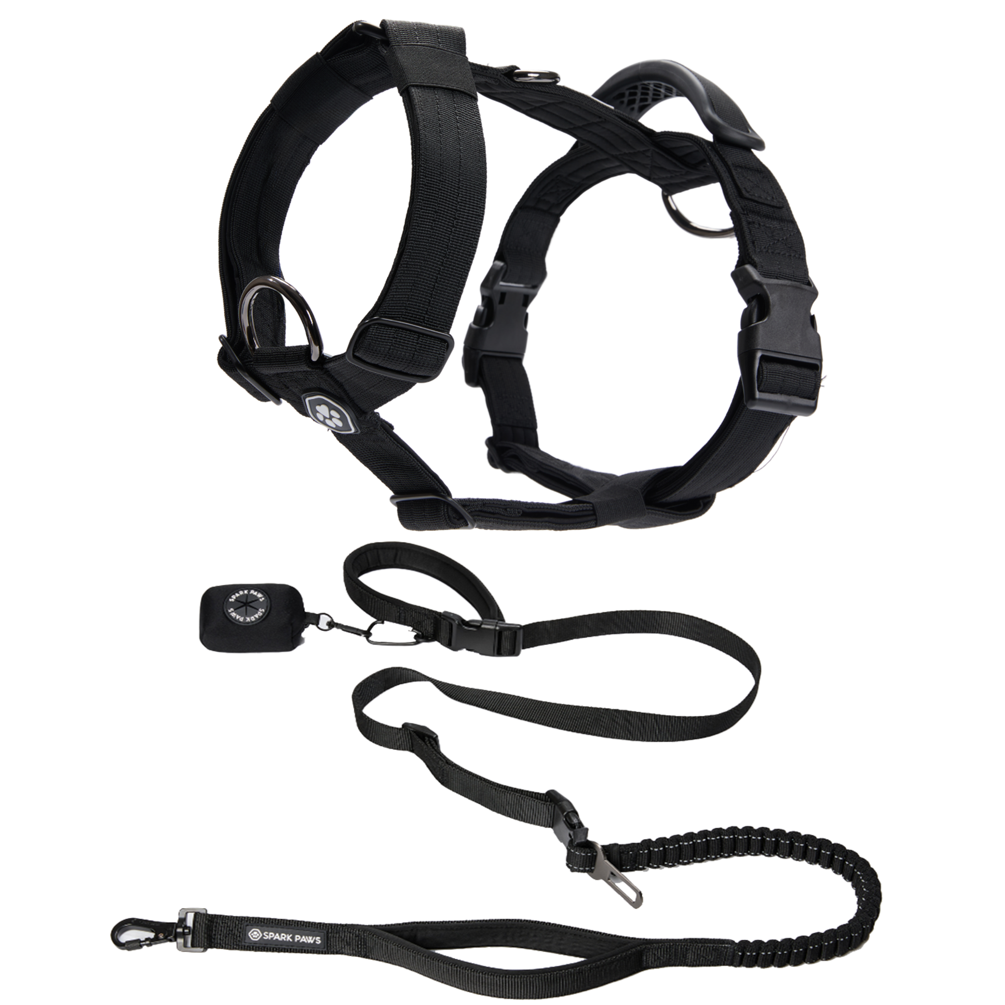 Comfort Control No-Pull Dog Harness and Multipurpose Leash Set - Black