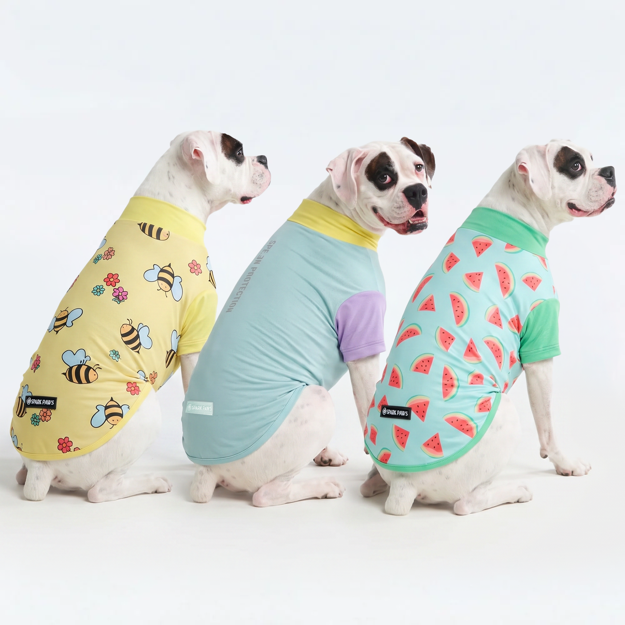 Sunblock Dog T-Shirt (3-pack) - Breeze. Bees. Watermelon