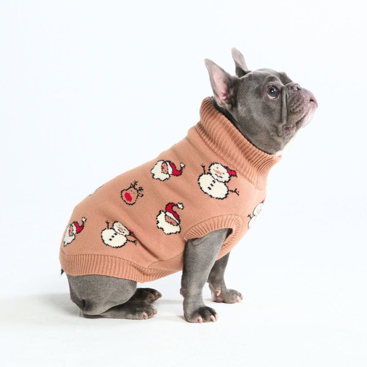 Christmas Knit Dog Sweater - Santa & Rudolph - Image 2