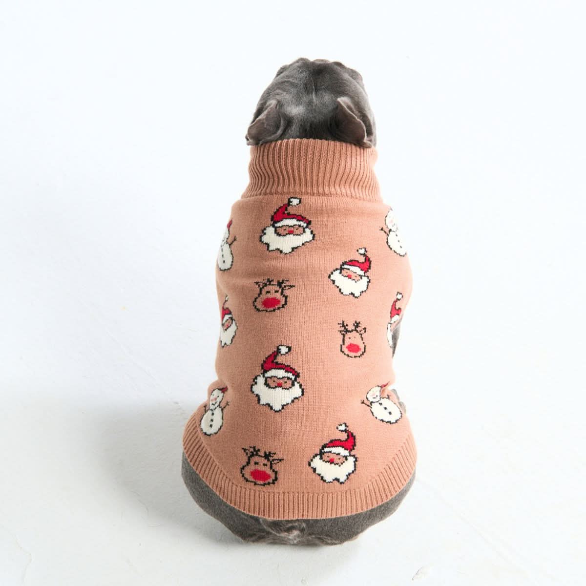 Christmas Knit Dog Sweater - Santa & Rudolph - Image 3
