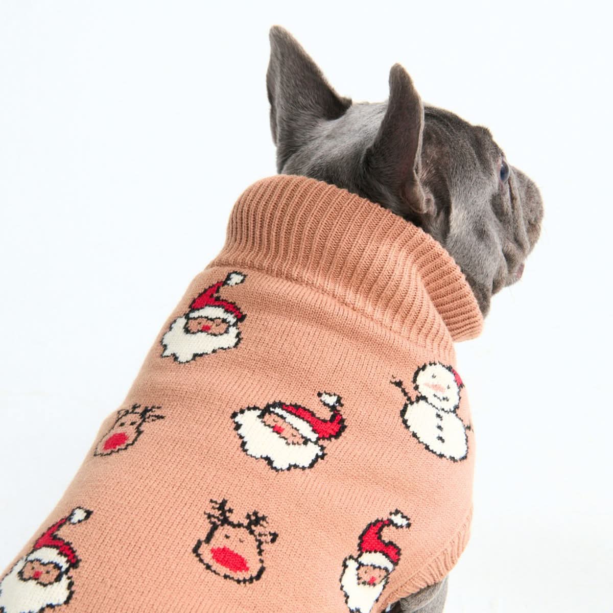 Christmas Knit Dog Sweater - Santa & Rudolph - Image 4