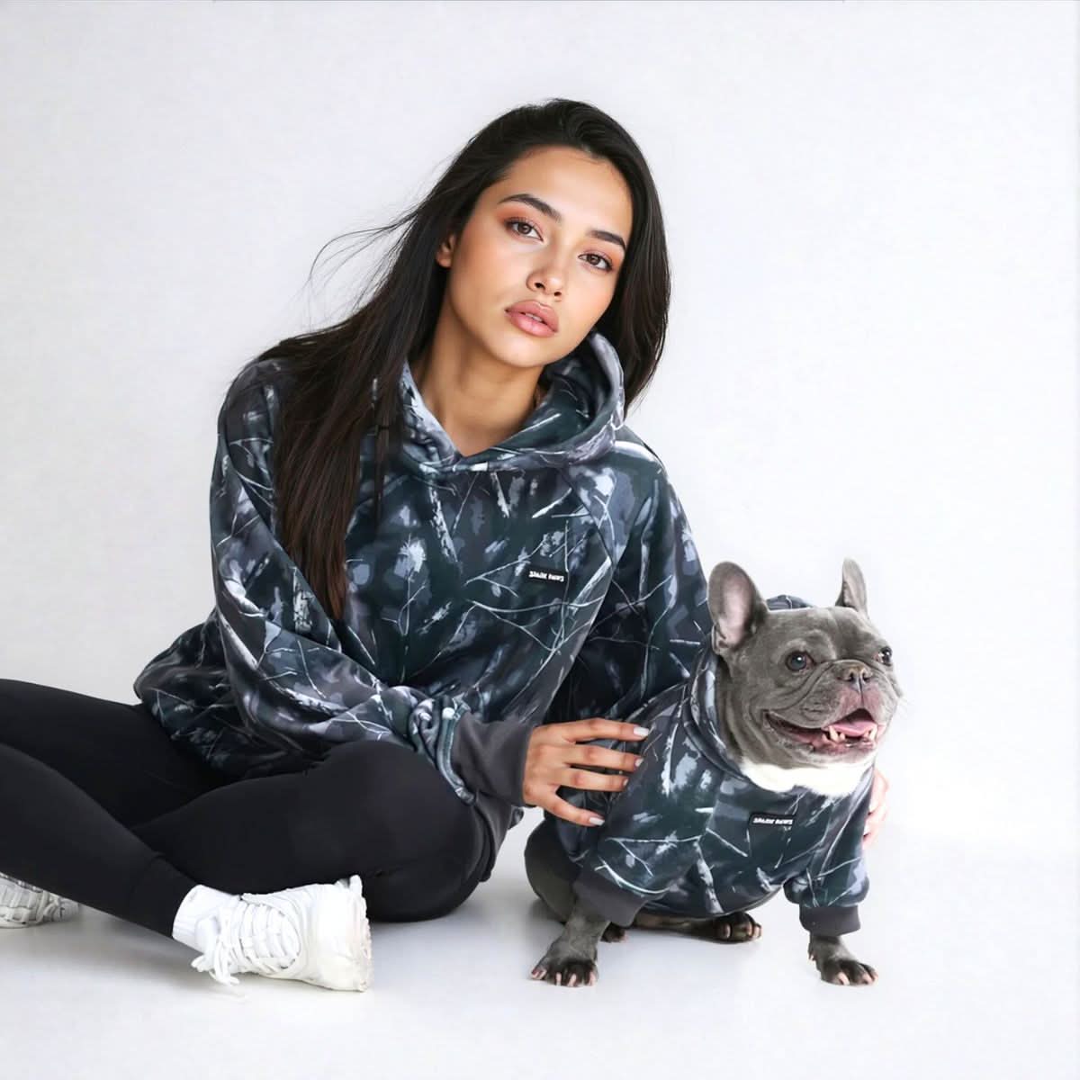 Concrete Wood Dog Hoodie - Asphalt - Image 6