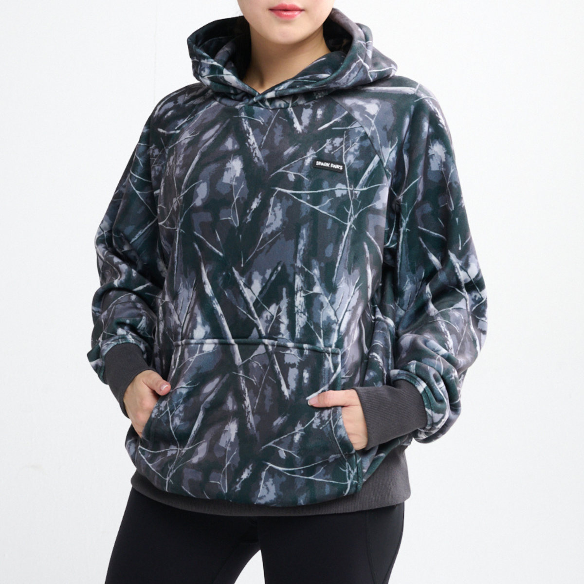 Concrete Wood Human Hoodie - Asphalt - Image 3