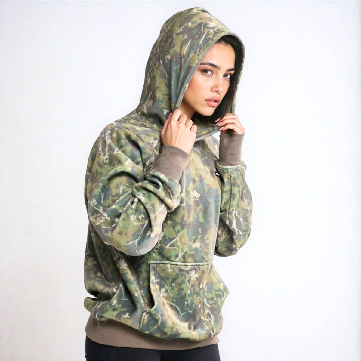 Concrete Wood Human Hoodie - Moss - Image 4