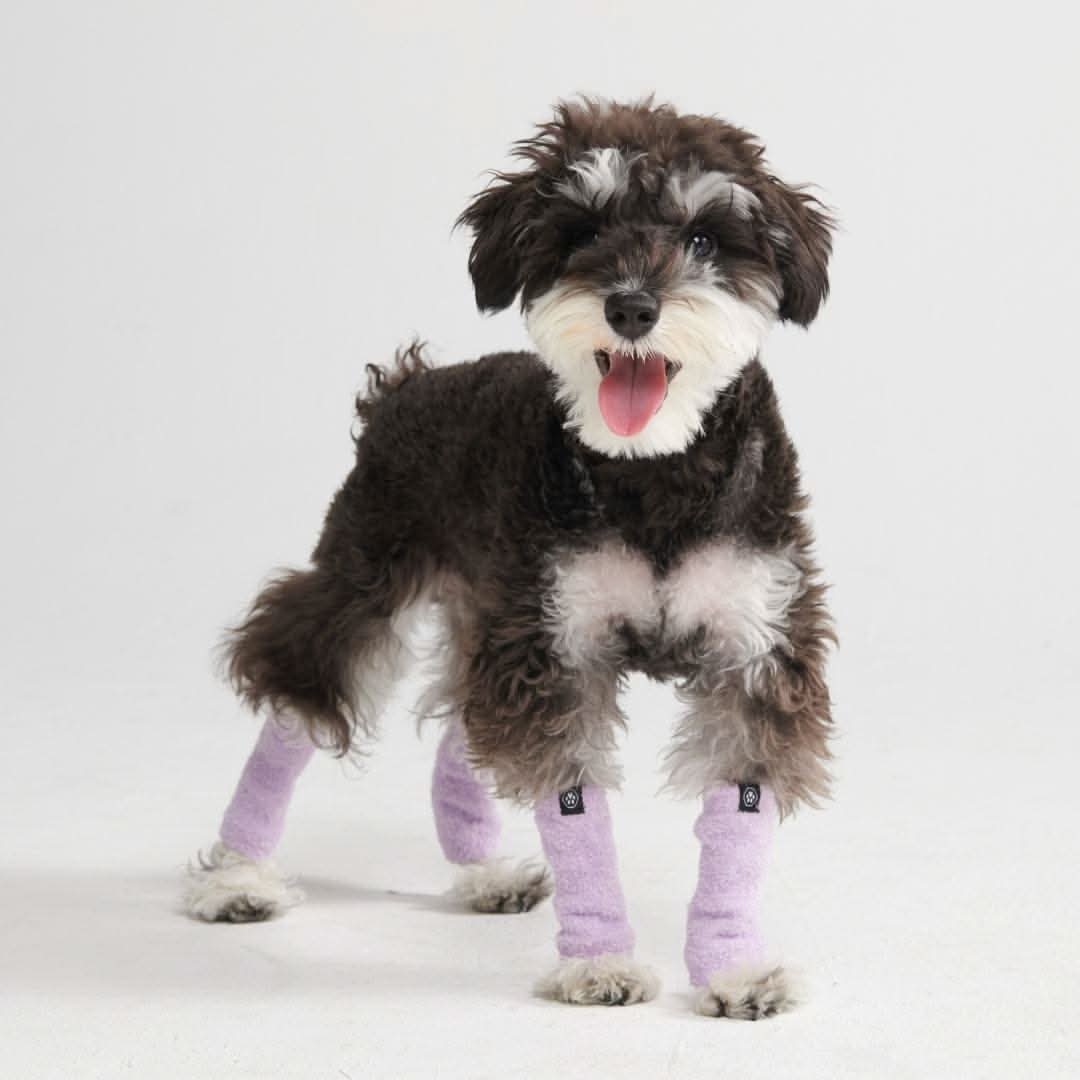 Stretchy Fleece Dog Leg Warmer Sleeves - Purple - Image 3