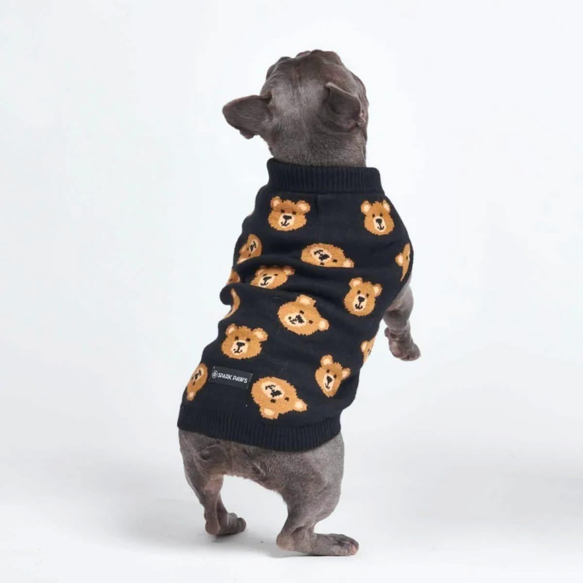 Broken Teddy Bear Knit Dog Sweater - Black - Image 5