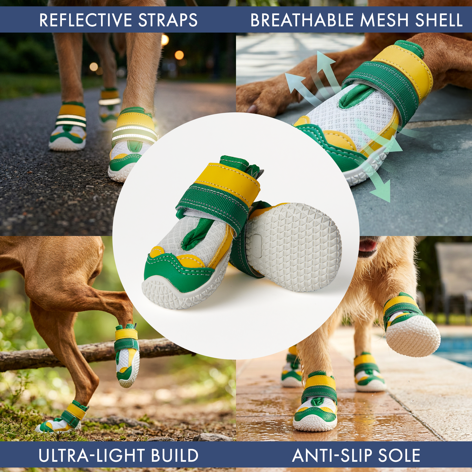 Hot Pavement Pawtector Dog Shoes - Green Yellow - Image 4