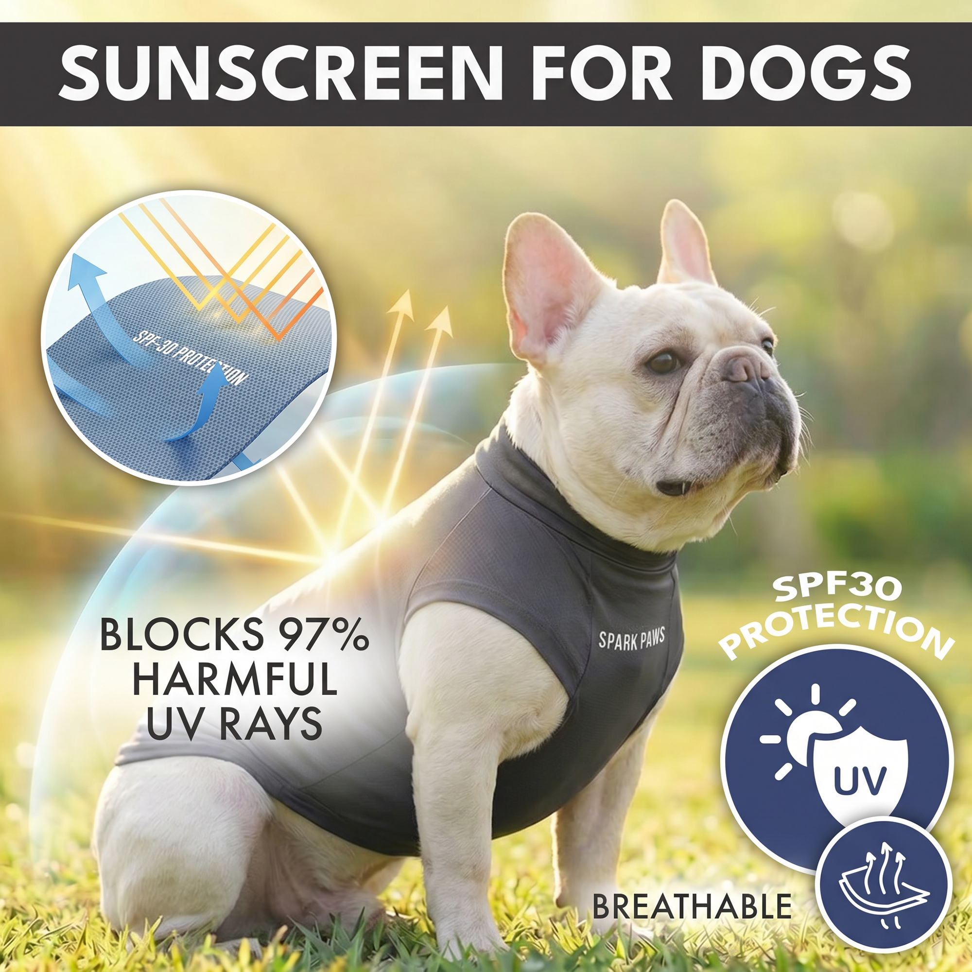 Sunblock Dog T-Shirt (3-pack) - Navy Blue. Dark Grey. Blue - Image 5