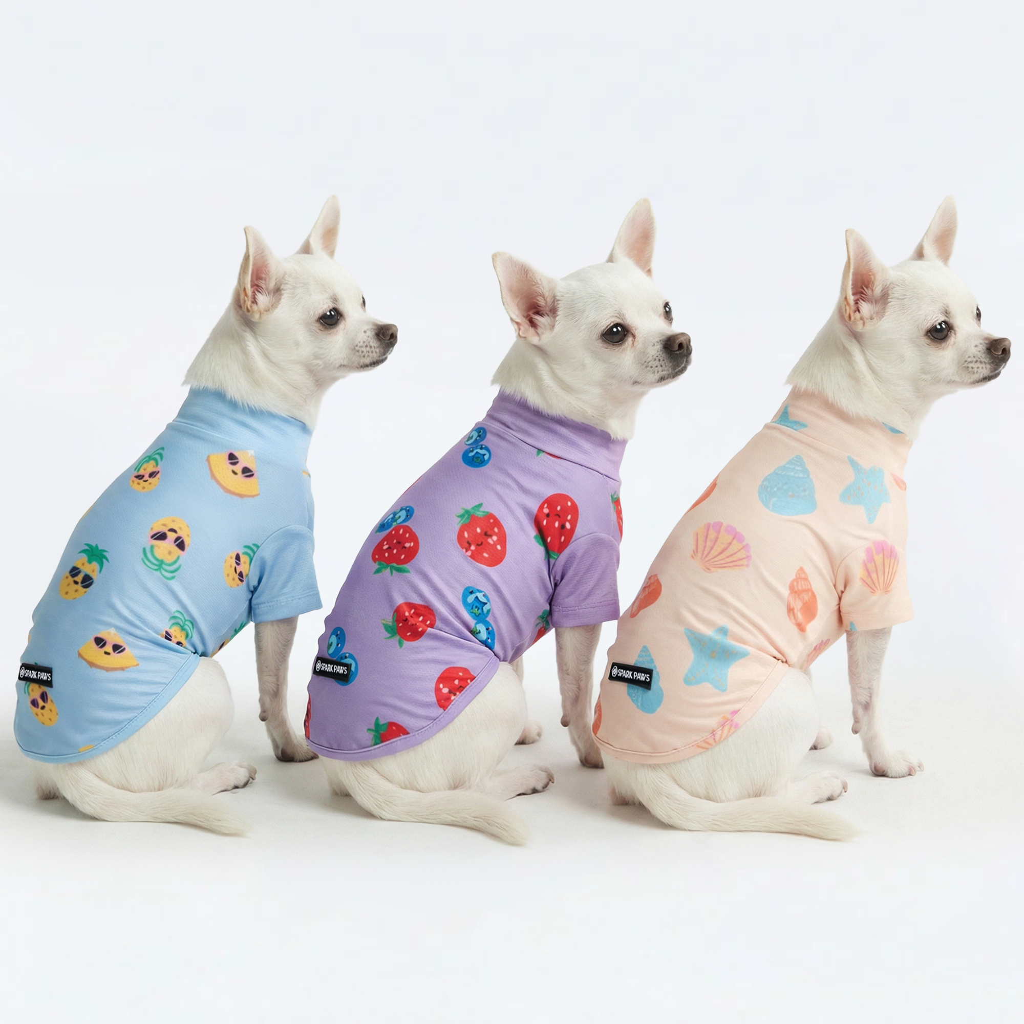 Sunblock Dog T-Shirt (3-pack) - Seashell. Berries. Pineapple - Image 2
