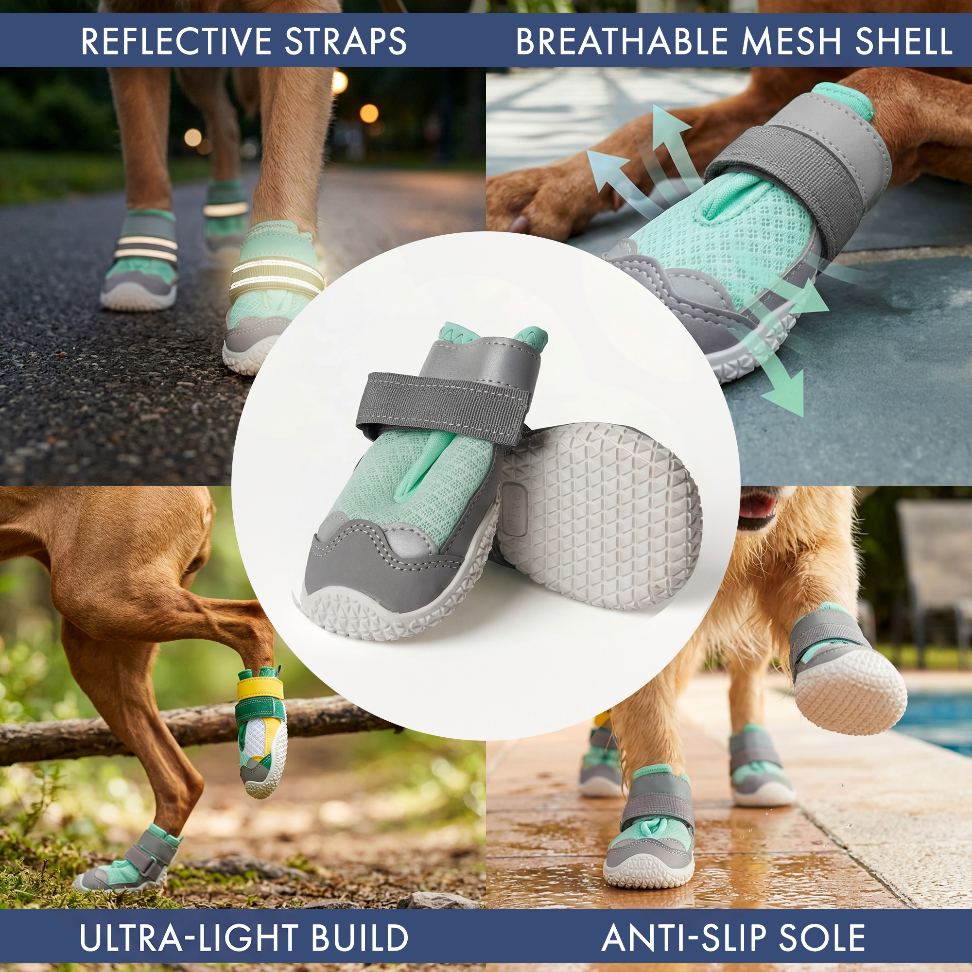 Hot Pavement Pawtector Dog Shoes - Teal - Image 4