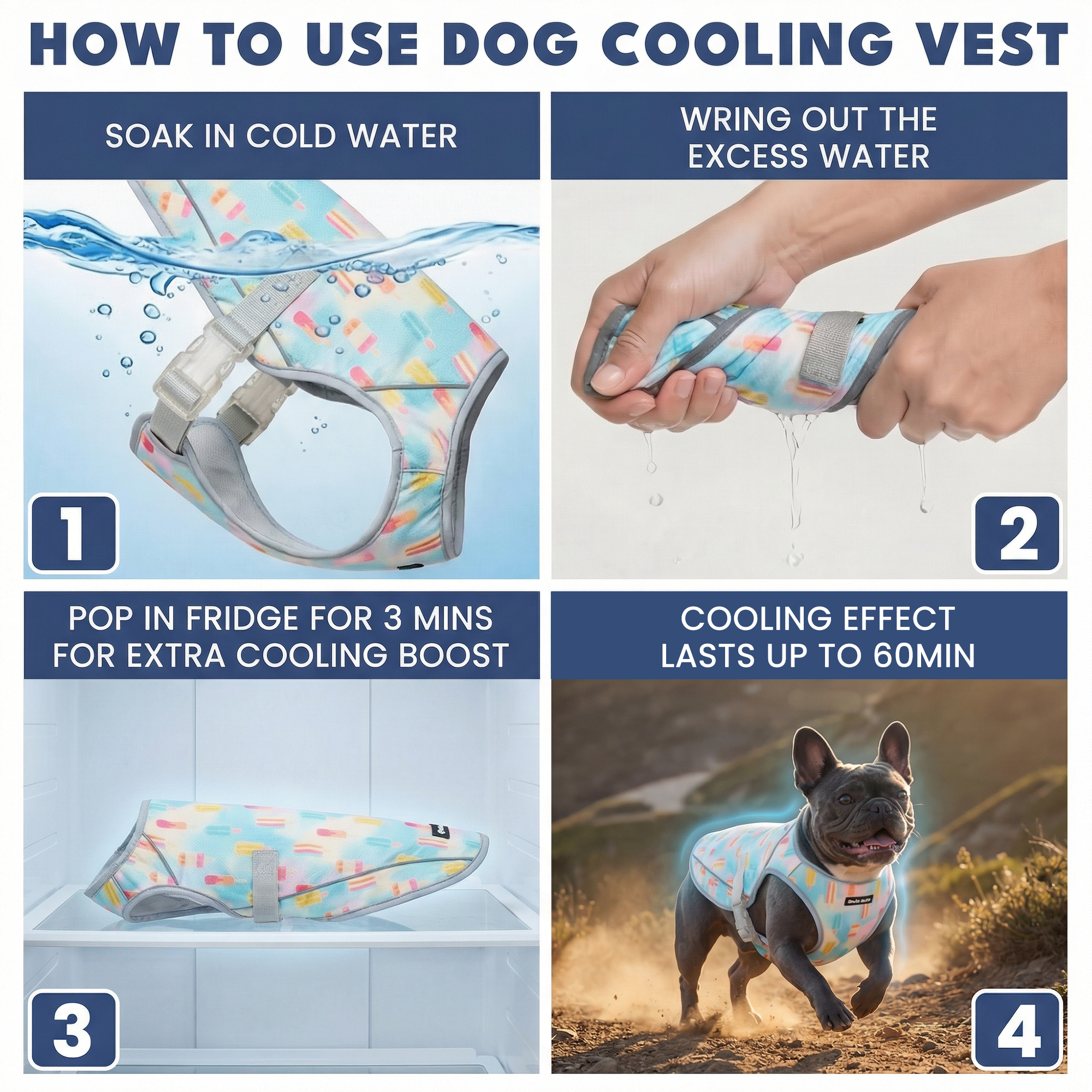 Dog Cooling Vest (2-pack) - Popsicles & Watermelon - Image 3